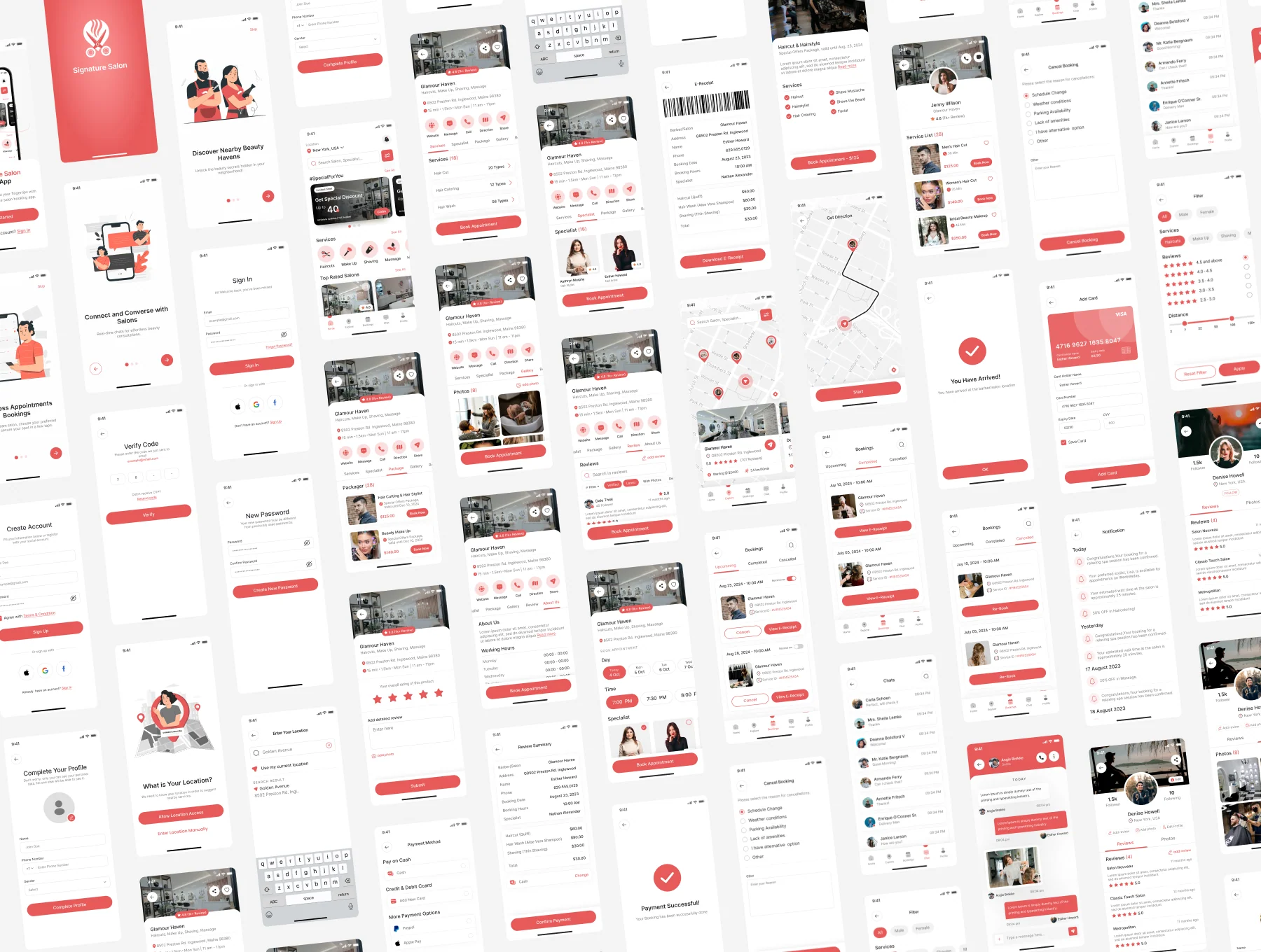 Beauty & Barber Salon Mobile App UI Kit