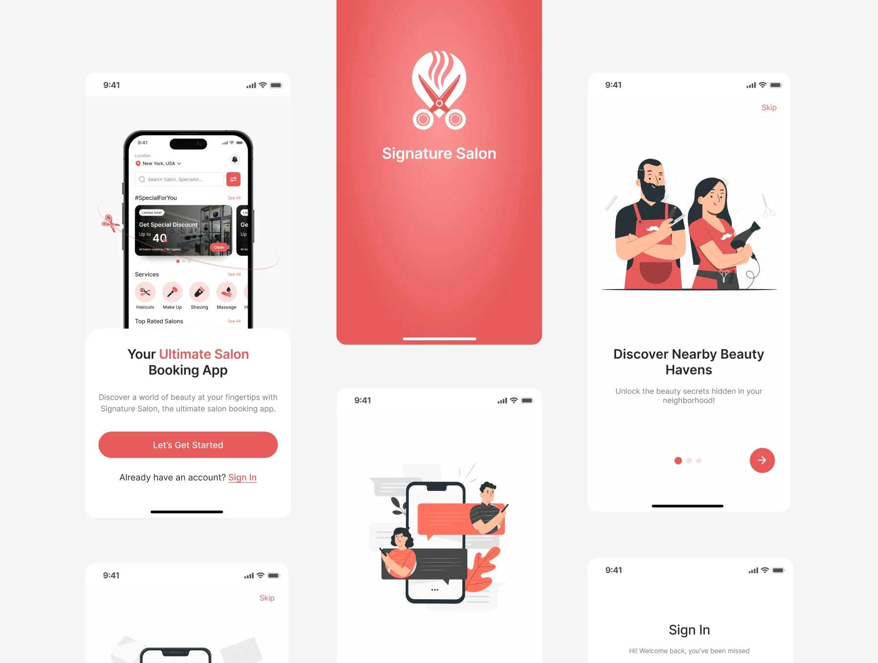 Beauty & Barber Salon Mobile App UI Kit 2