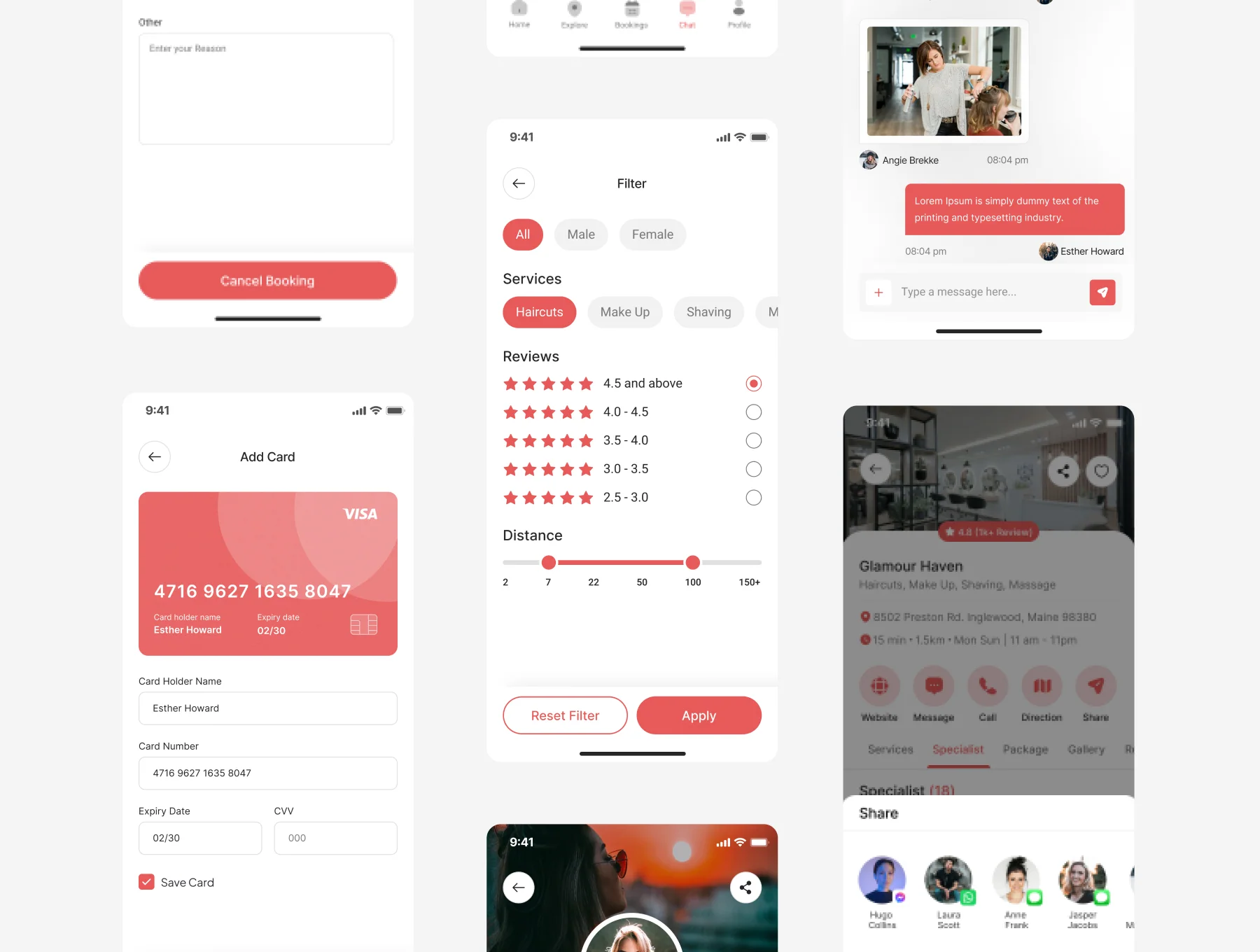 Beauty & Barber Salon Mobile App UI Kit 7