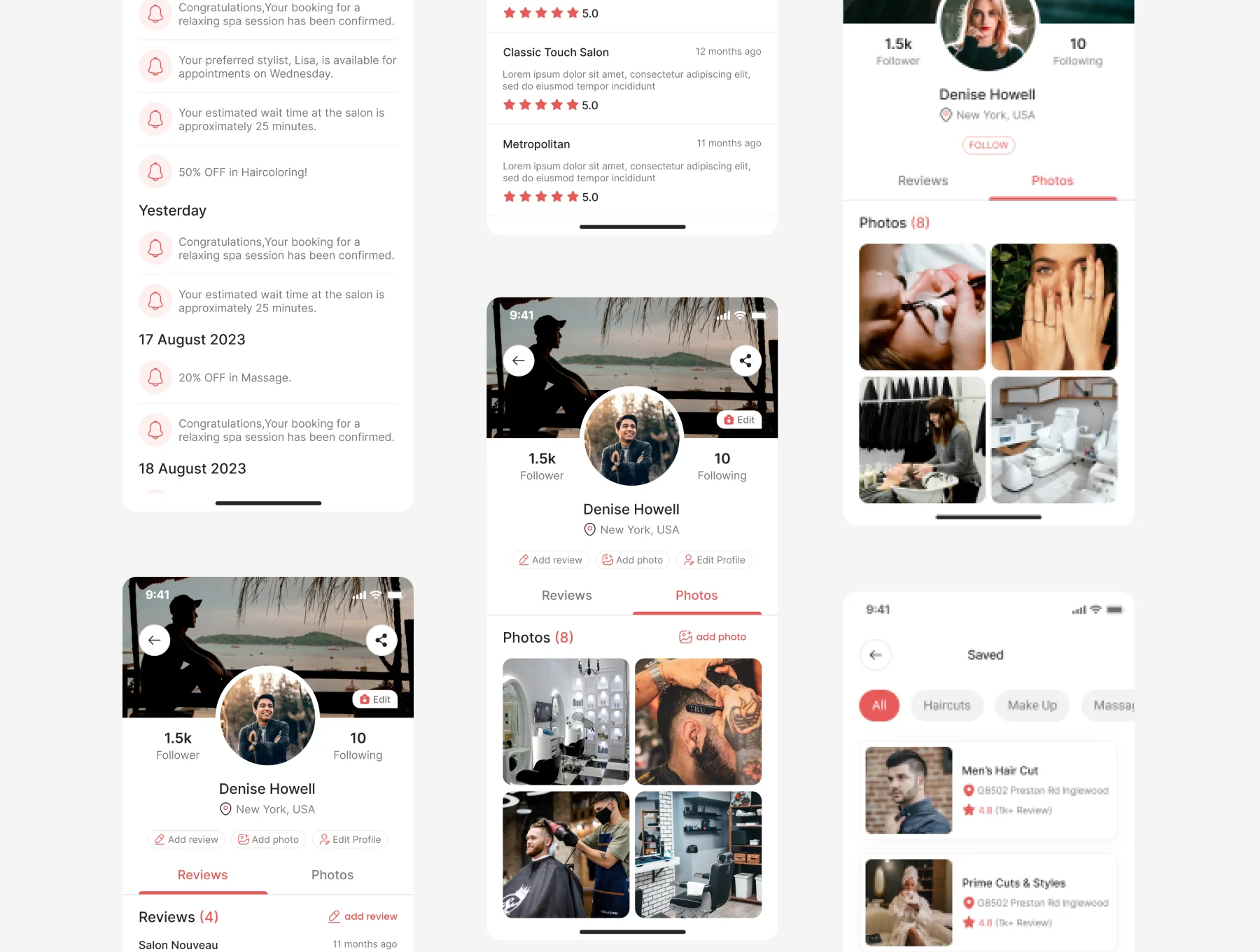 Beauty & Barber Salon Mobile App UI Kit 8