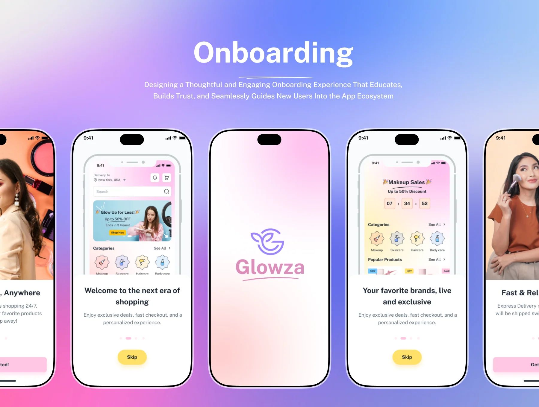 Glowza – Beauty eCommerce Mobile App Figma UI Kits