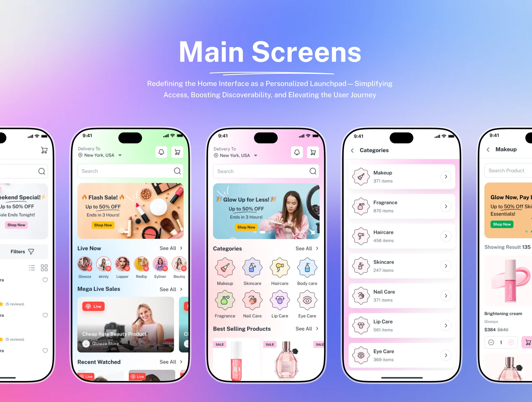 Glowza – Beauty eCommerce Mobile App Figma UI Kits 4