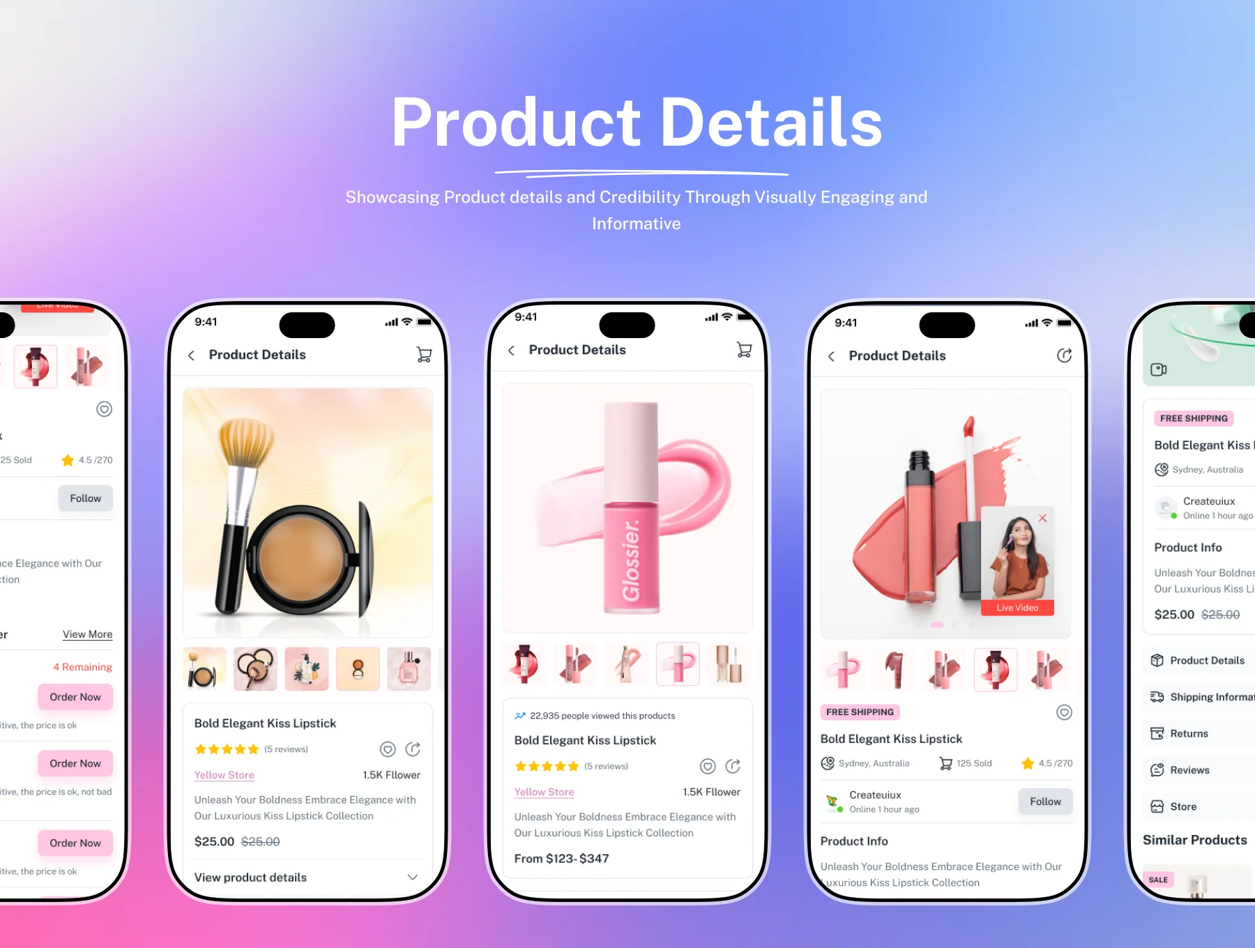 Glowza – Beauty eCommerce Mobile App Figma UI Kits 5