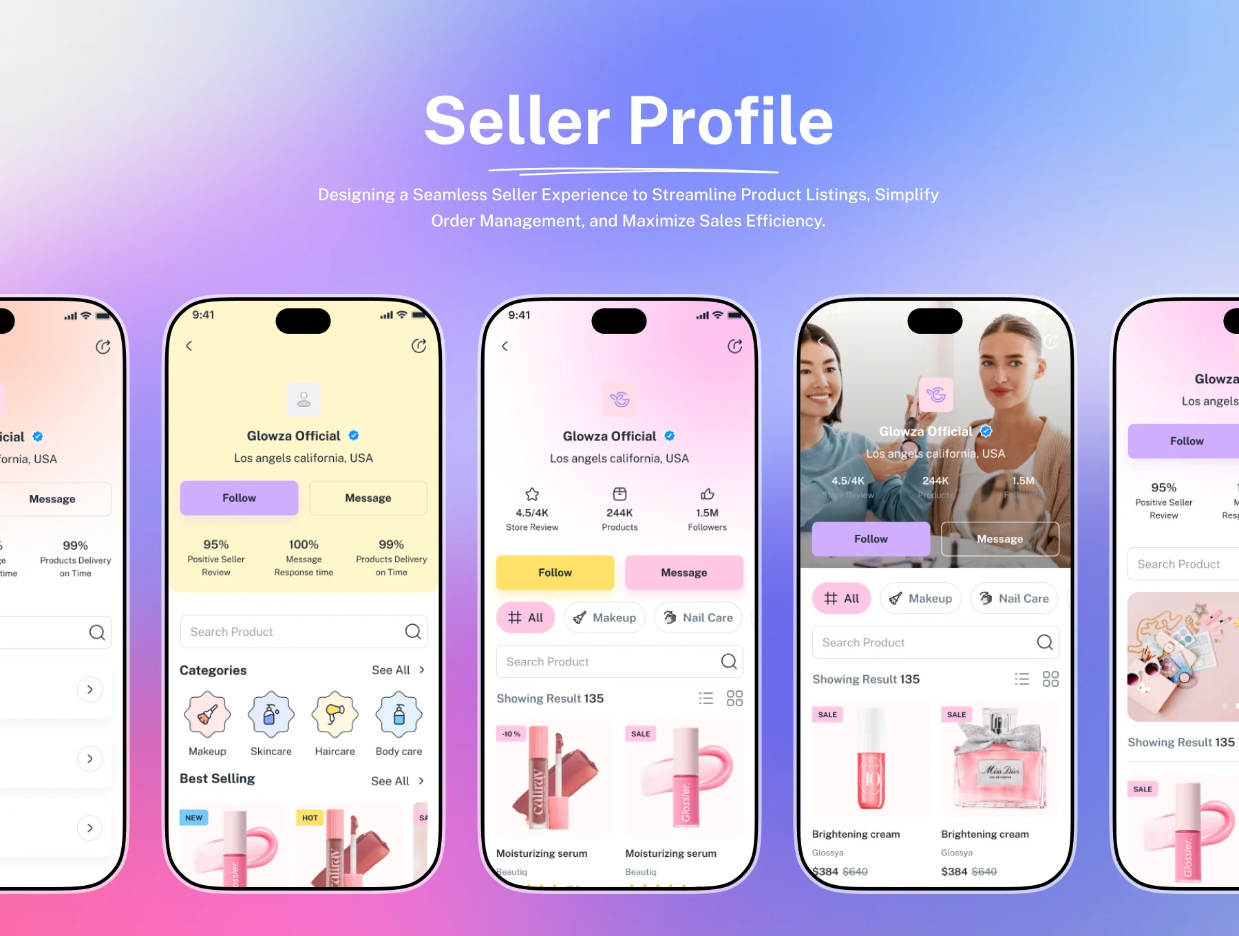 Glowza – Beauty eCommerce Mobile App Figma UI Kits 6