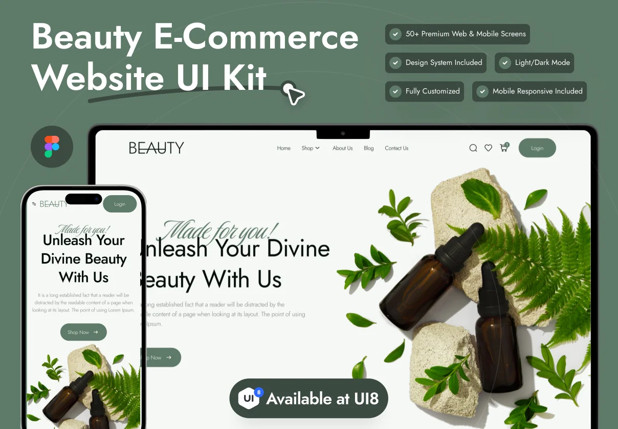 Beauty Ecommerce Website UI Kit