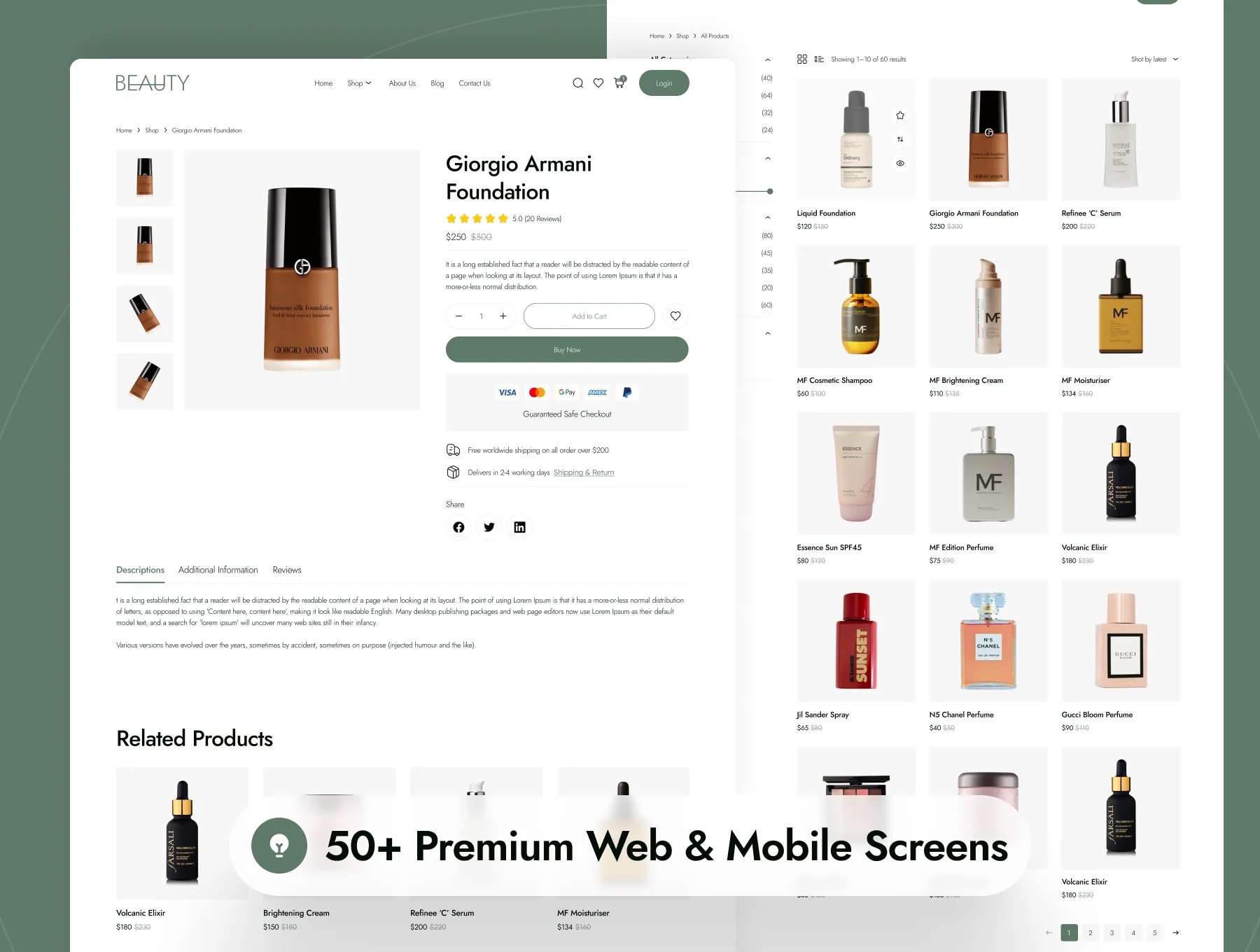 Beauty Ecommerce Website UI Kit 6