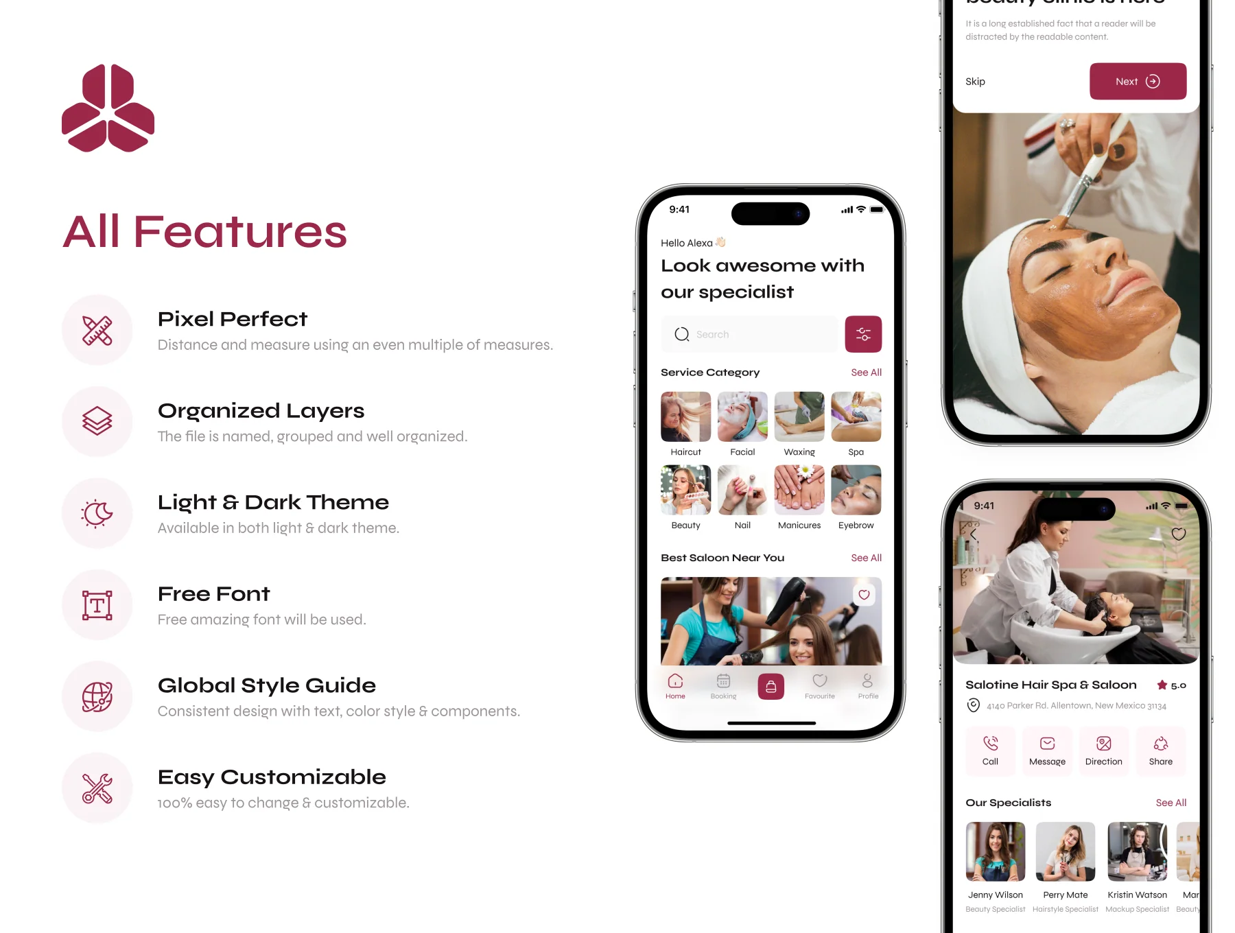 Beauty Service App UI Kit 2