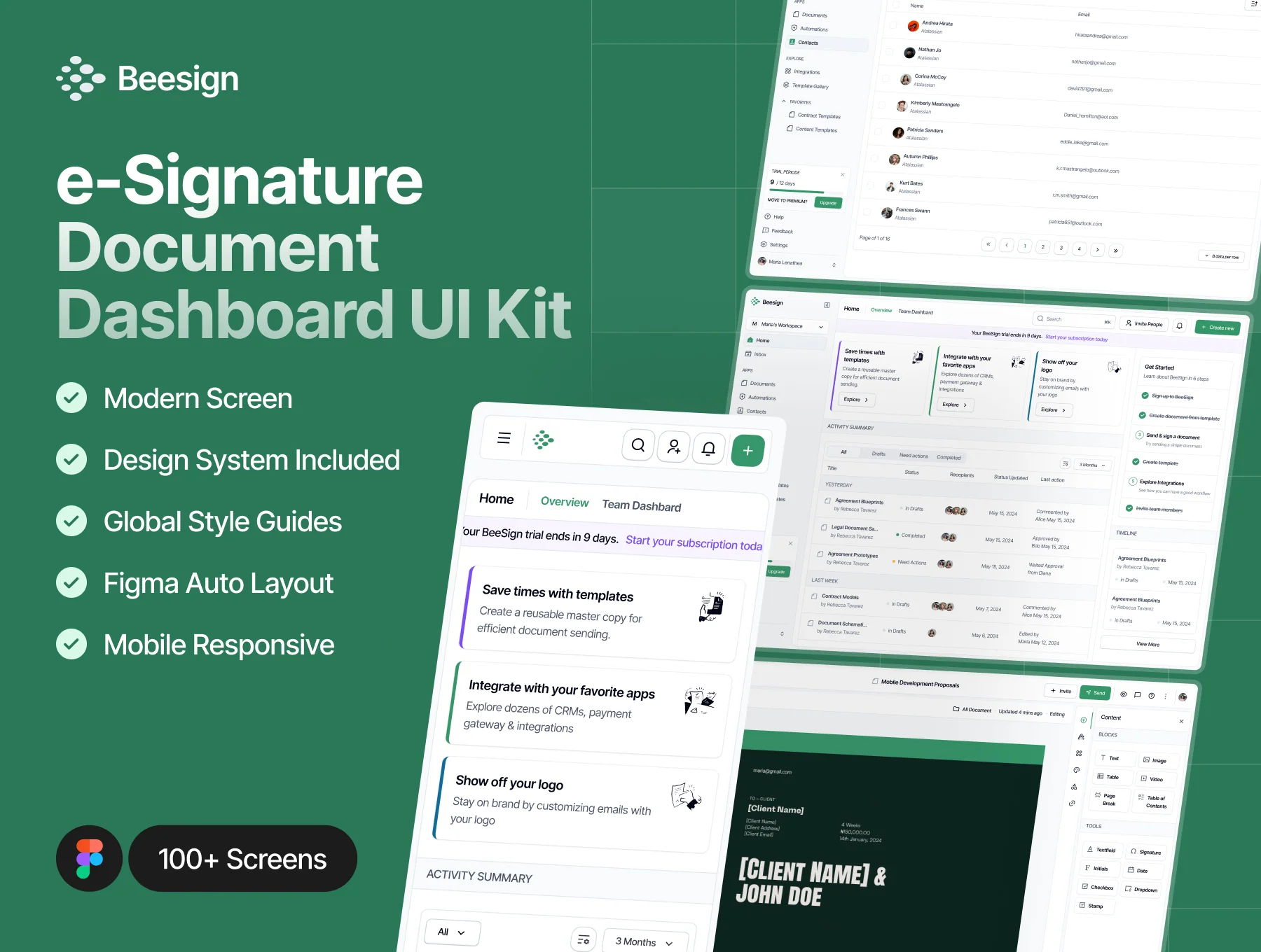 Beesign - e-Signature Document Dashboard UI Kit