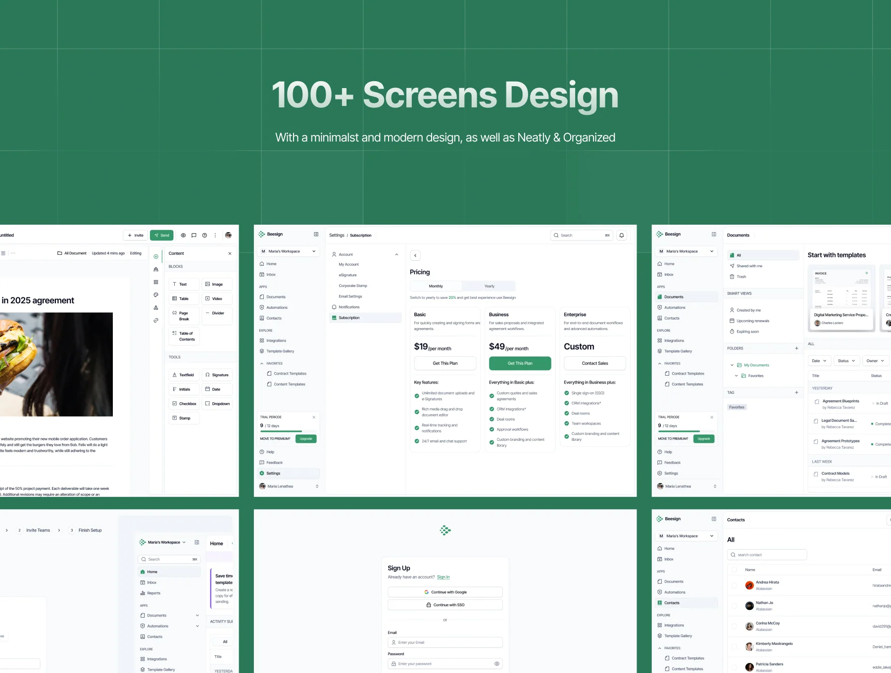 Beesign - e-Signature Document Dashboard UI Kit 5