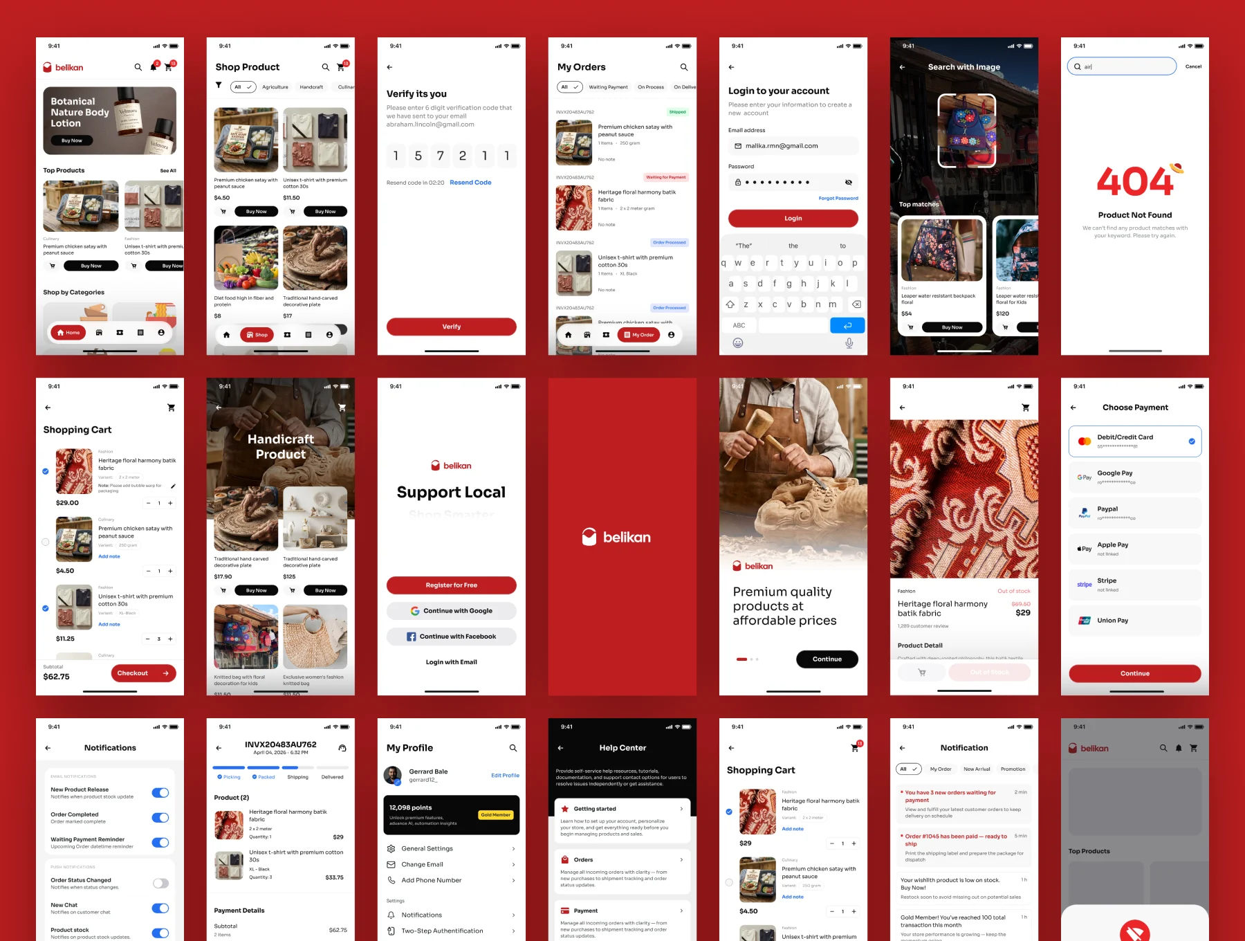 Belikan - Small to Medium E-Commerce Mobile App UI Kit 9
