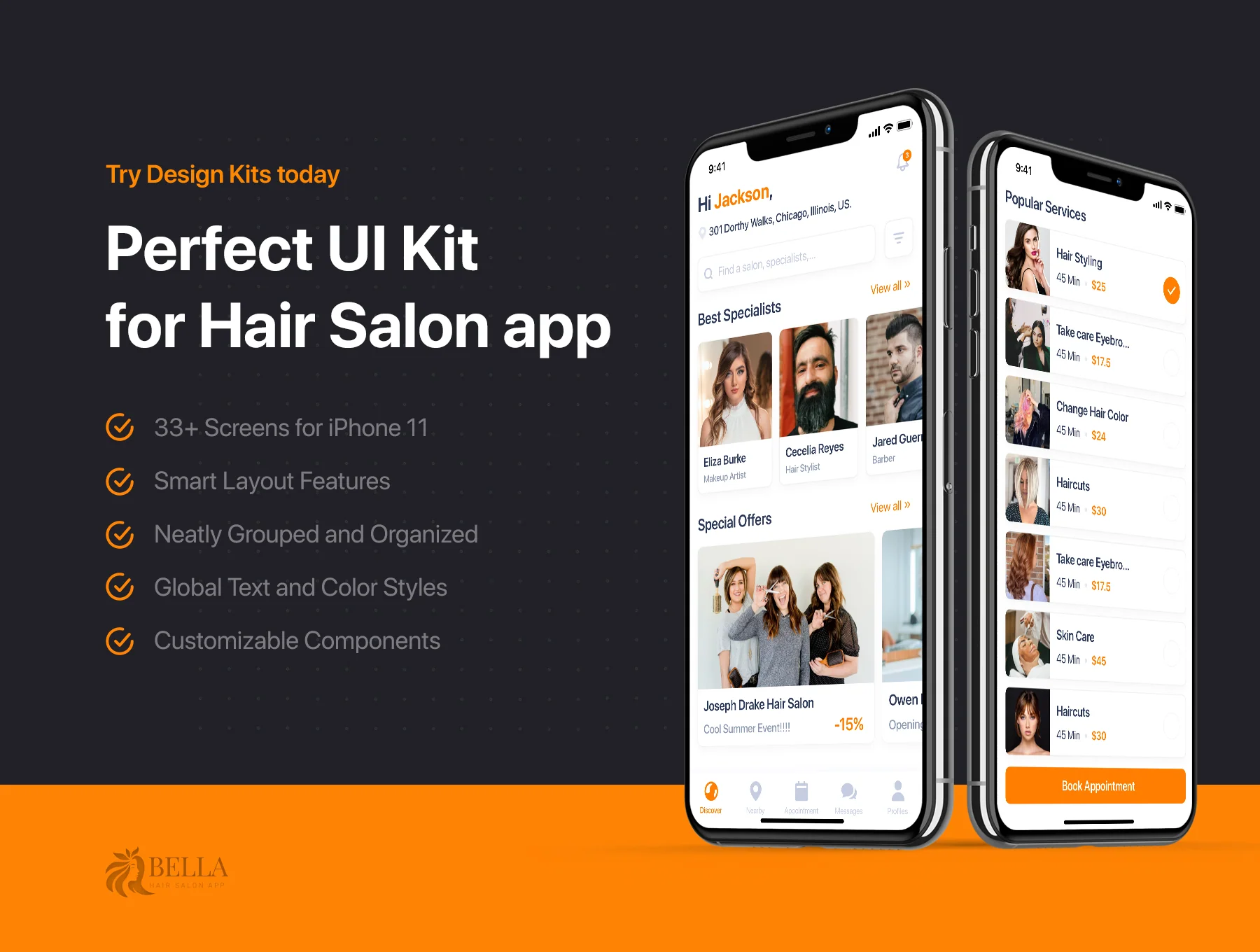Bella - Hair Salon UI Kit 4