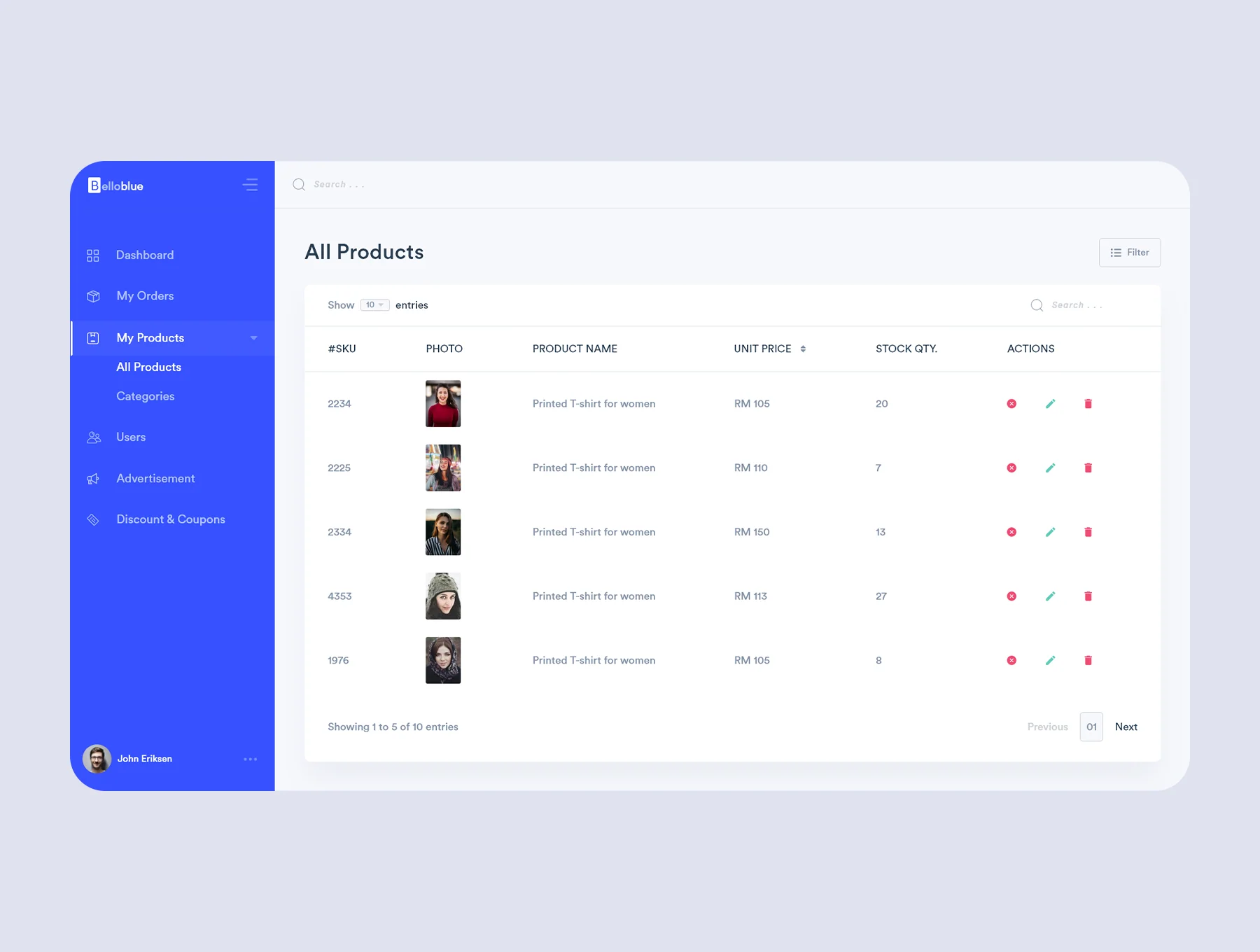 BelloBlue: Fashion + Delivery Web App 3