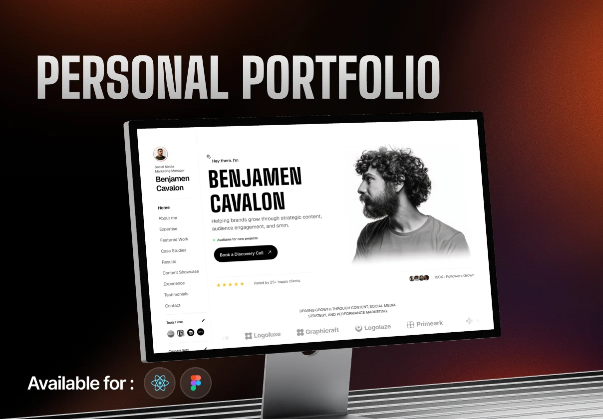 Benjamen — Portfolio Landing Page Website for React