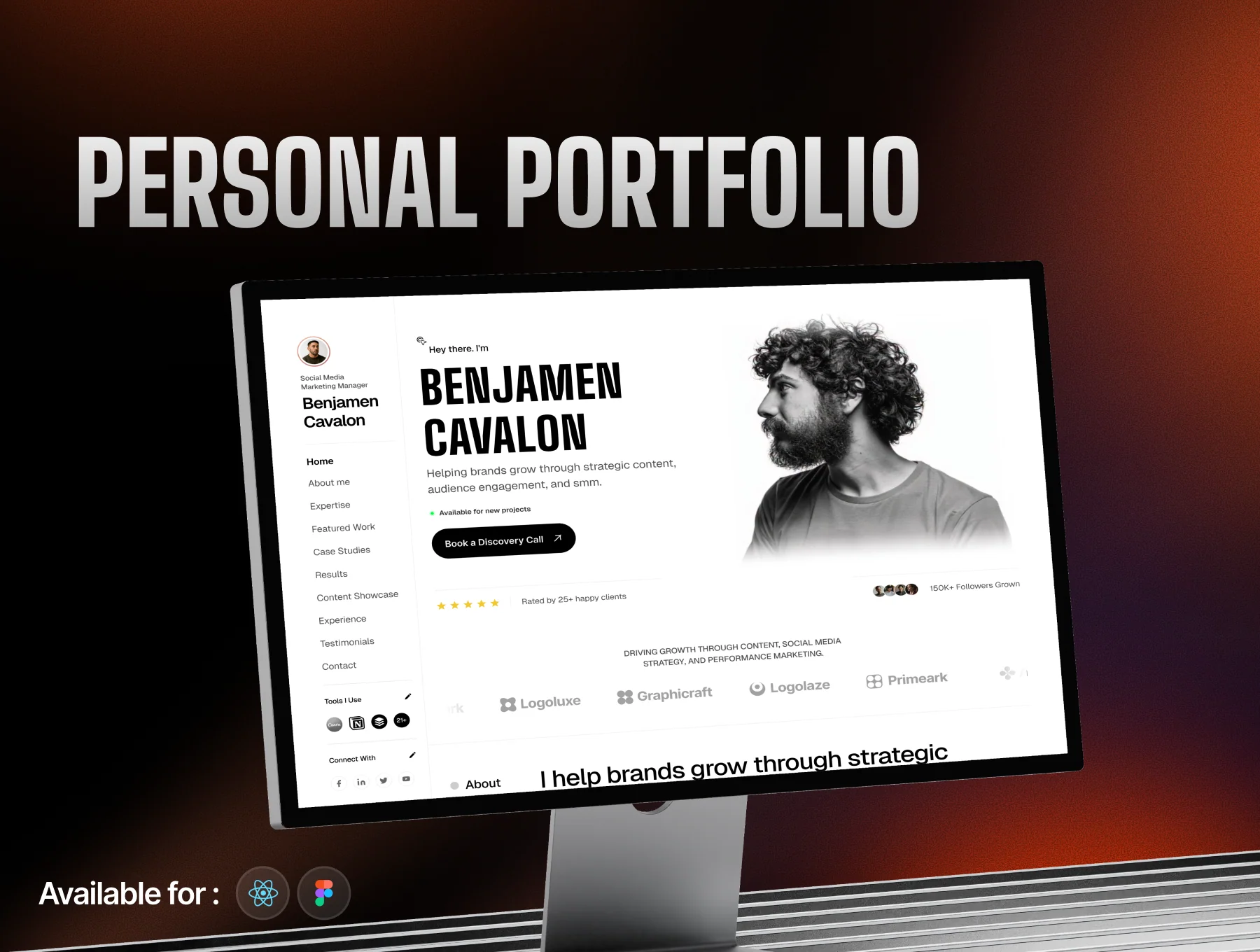 Benjamen — Portfolio Landing Page Website for React