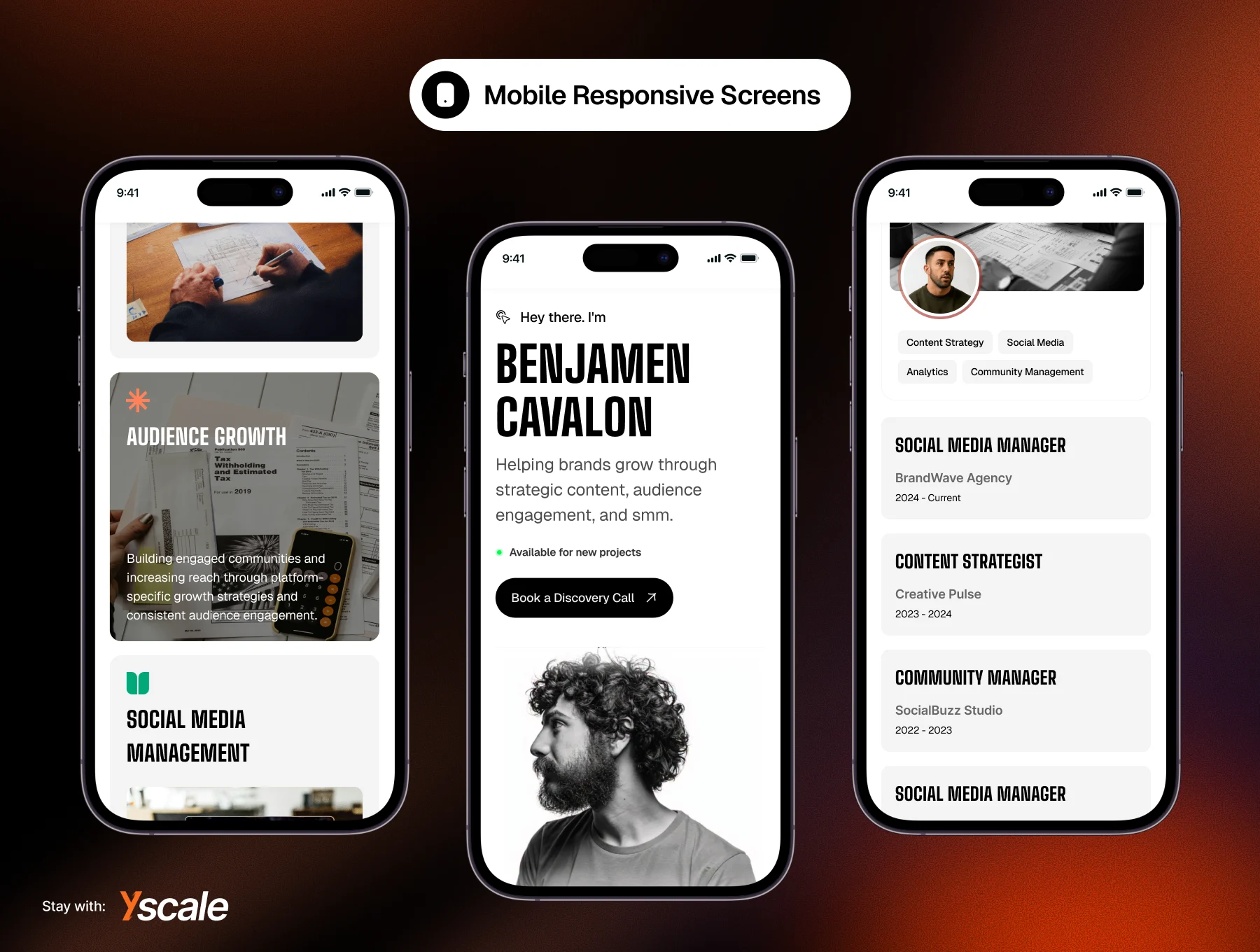 Benjamen — Portfolio Landing Page Website for React 3