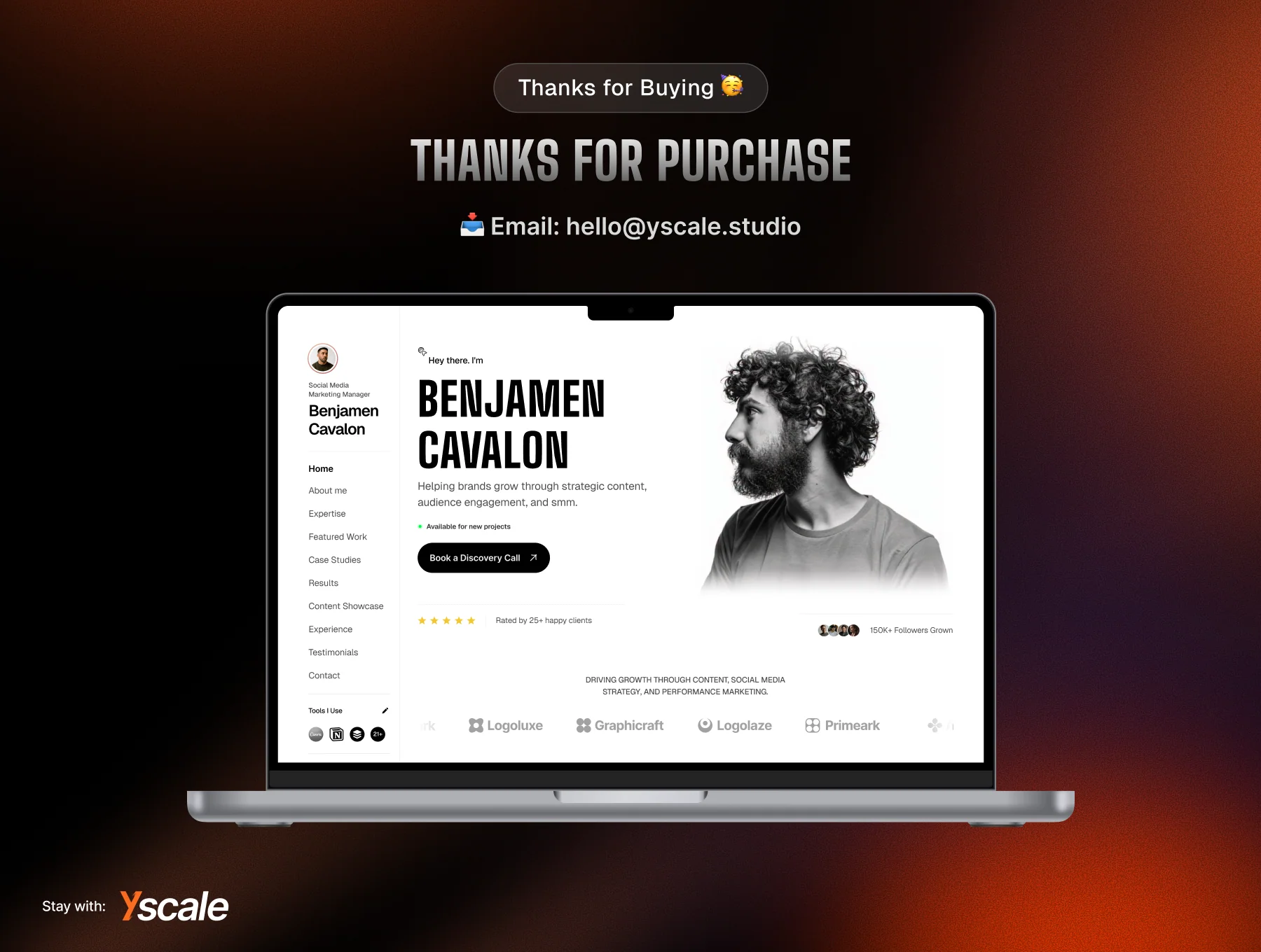 Benjamen — Portfolio Landing Page Website for React 6