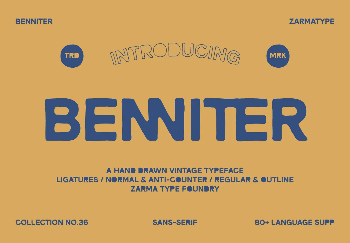 Benniter - Rough Hand Drawn Font