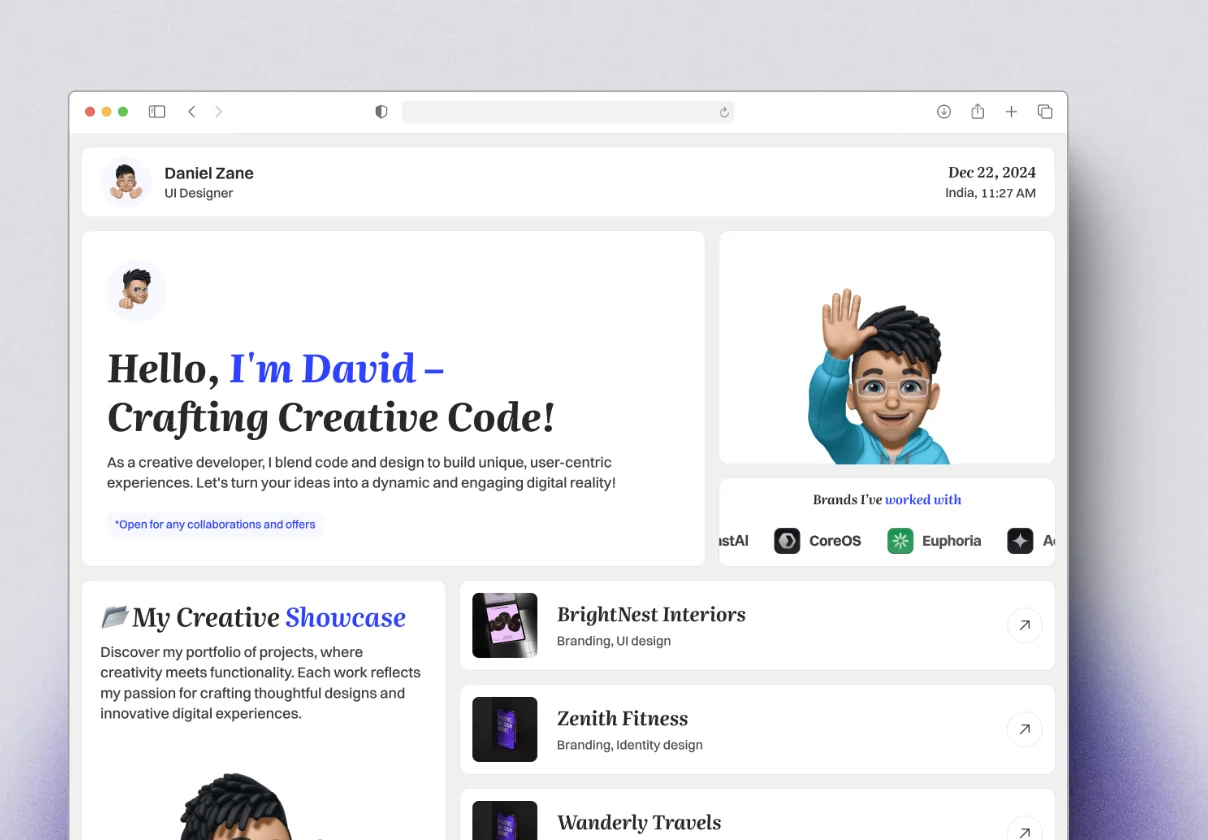 Bentfolio - A Bento-Styled Portfolio
