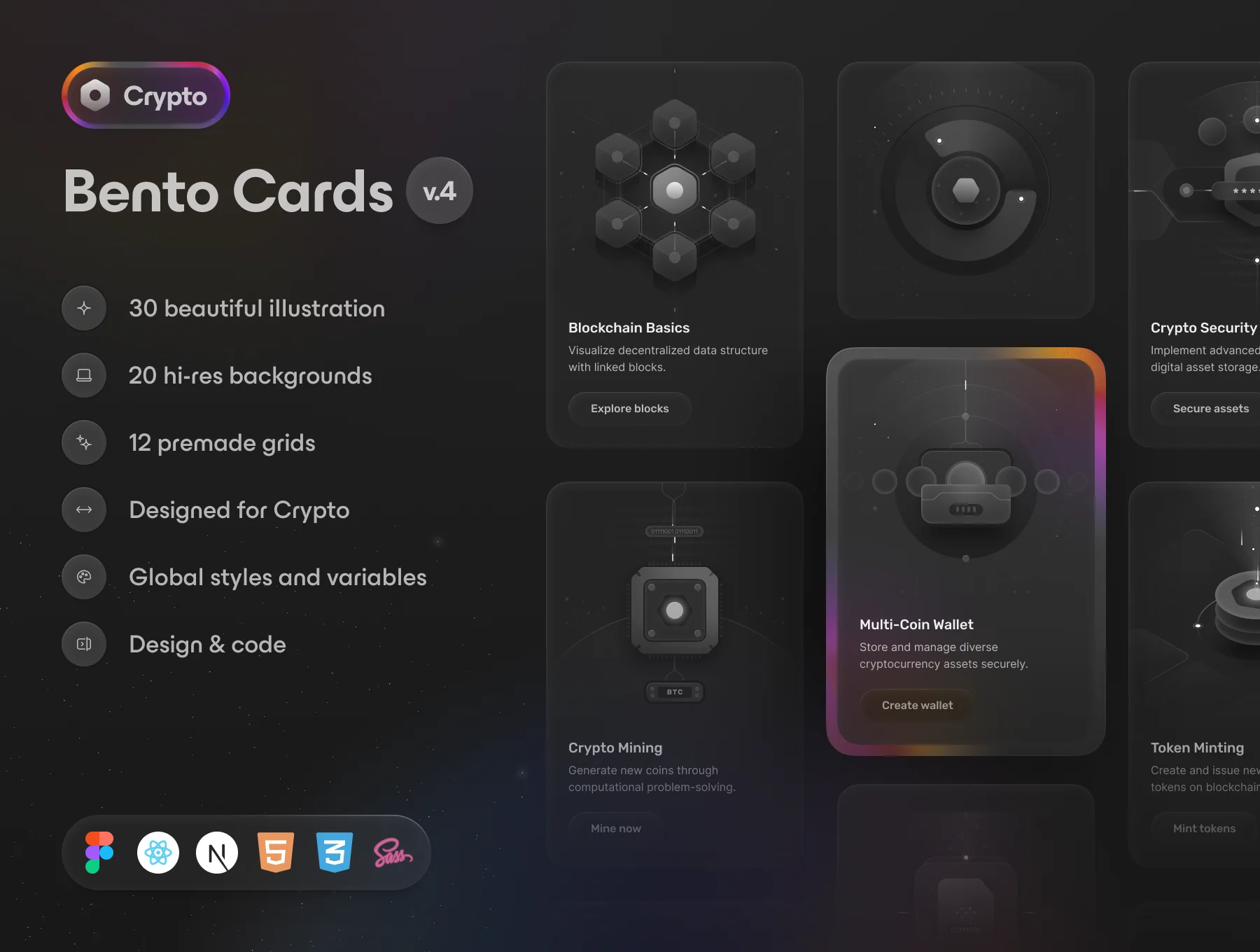 🍱 Bento Cards: Crypto