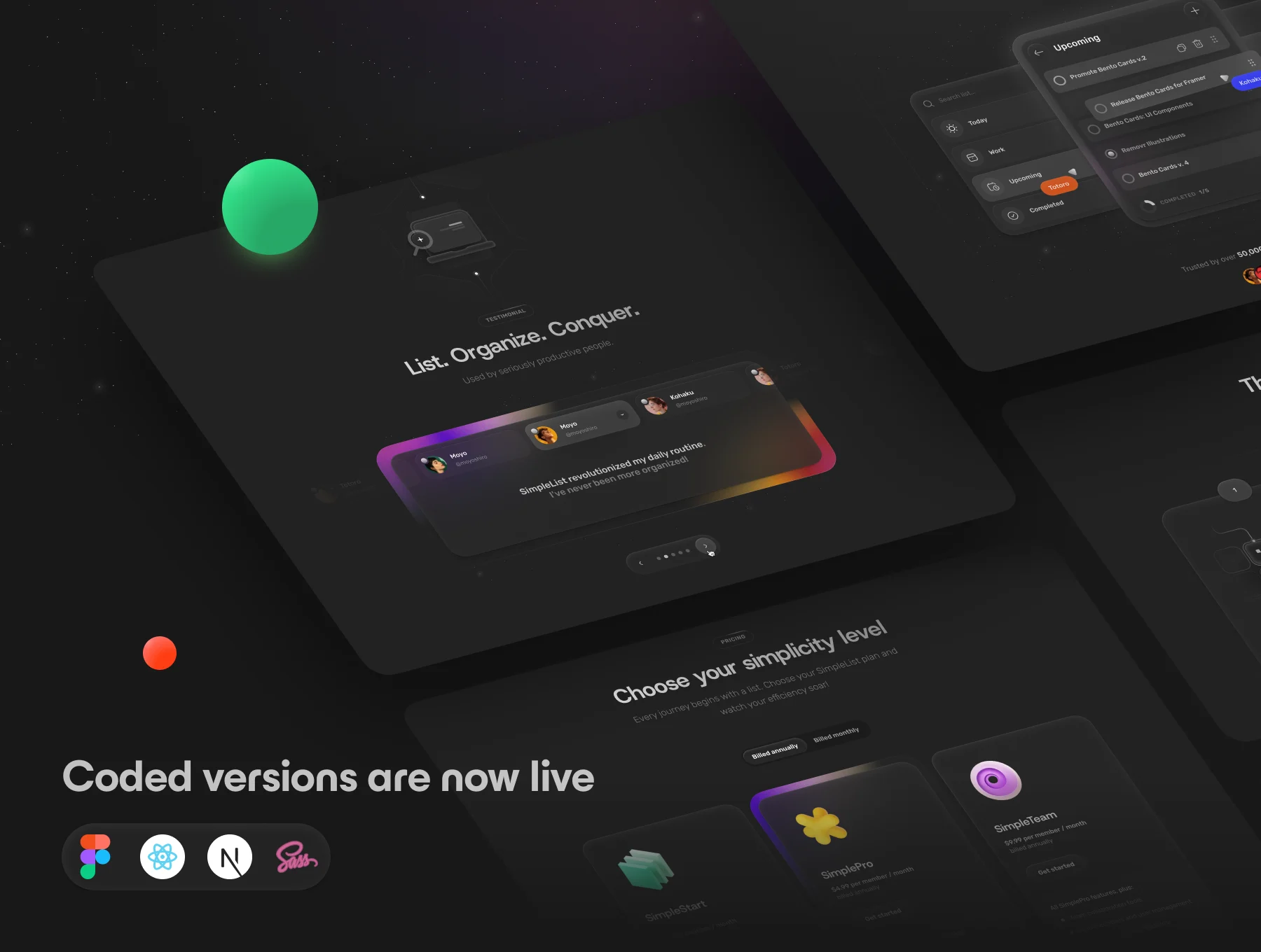 🍱 SimpleList: Coded App + Landing page Kit 3