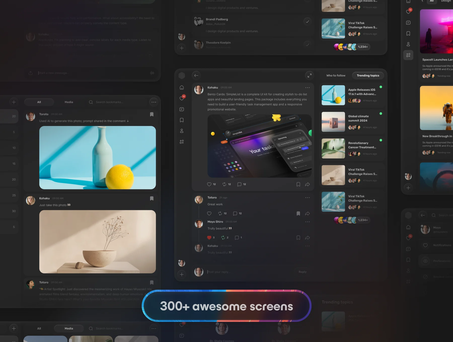 🍱 SimpleSocial: Social Network UI Kit 3