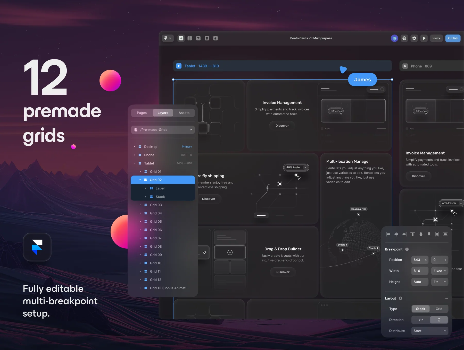 🍱 Bento Cards for Framer 3