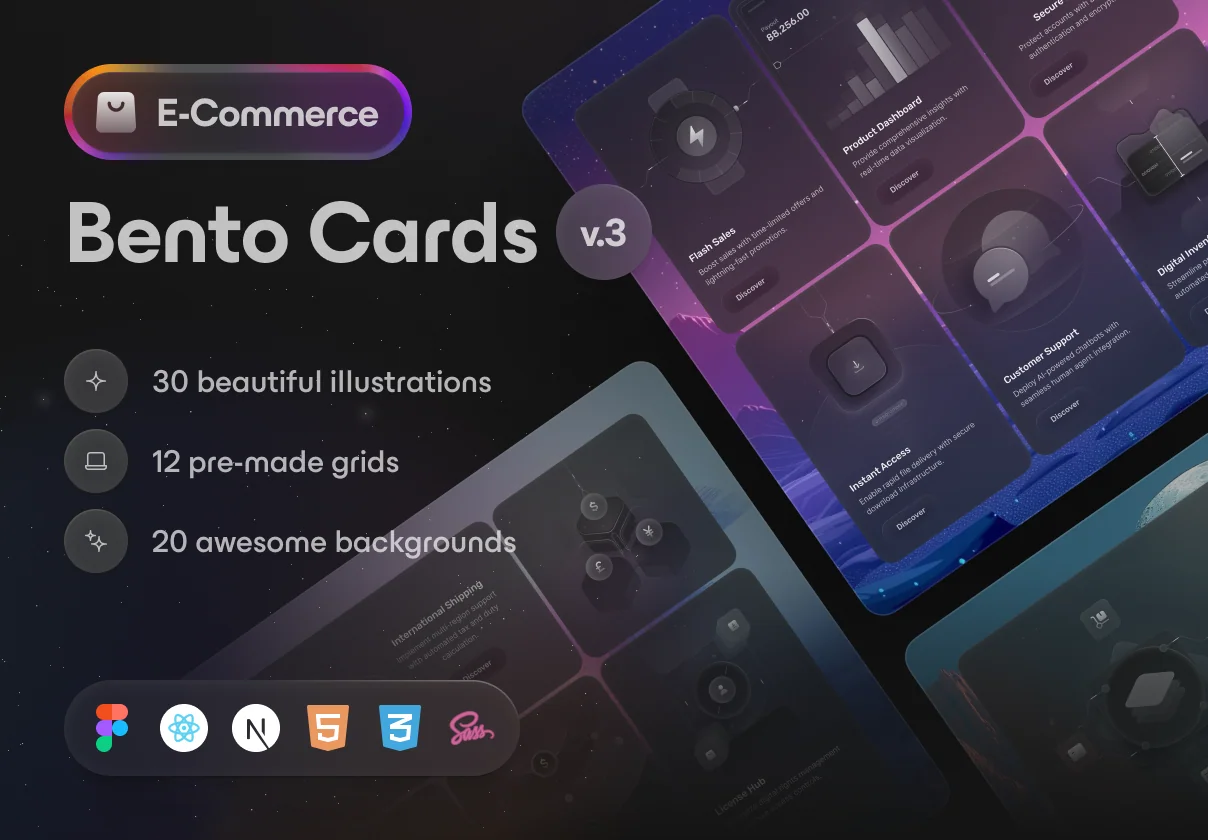 🍱 Bento Cards: E-commerce