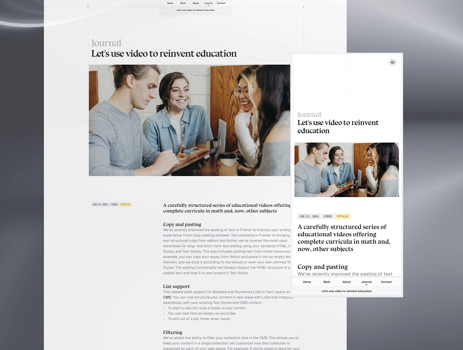 Benton — Personal Portfolio Framer Template 4