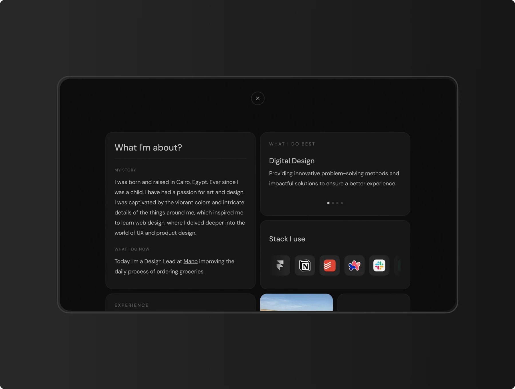 BentoX – Personal Portfolio Framer Template 2