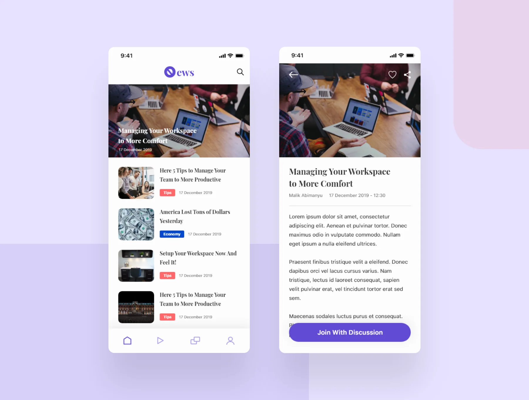 Beritax - News App UI Kit 2
