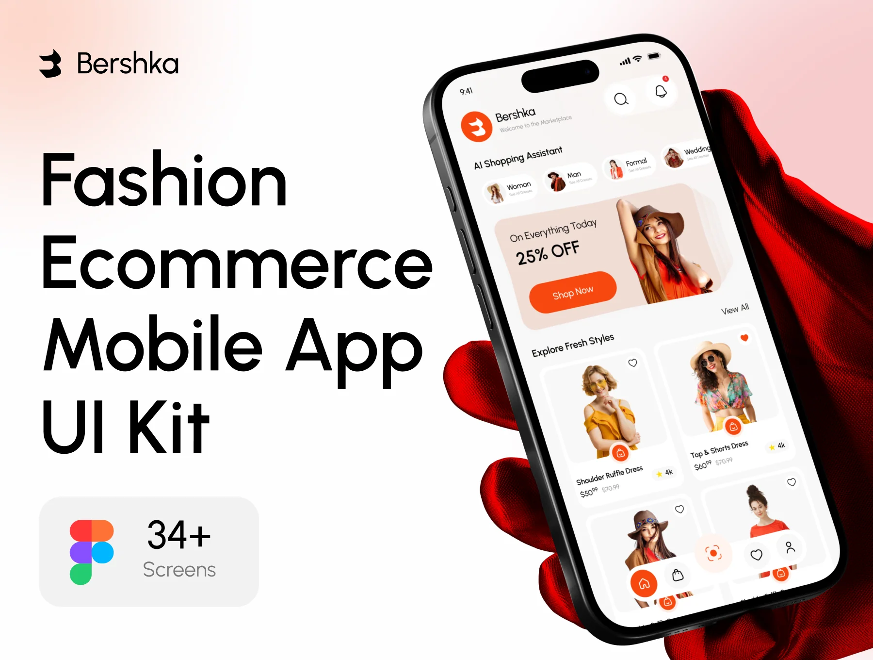 Bershka - Fashion Ecommerce Mobile App UI Kit