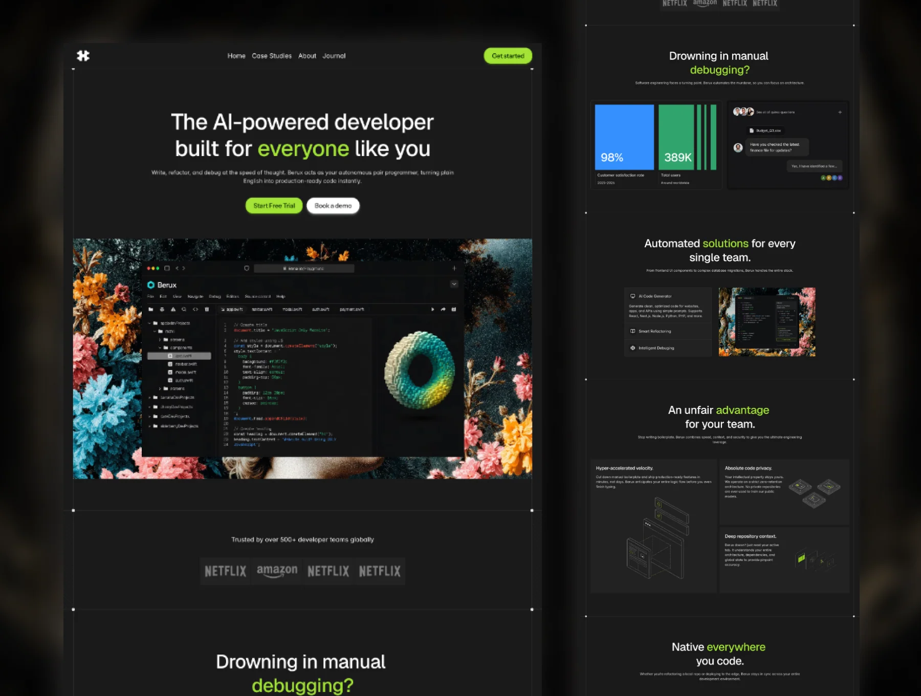 Berux - Developer SaaS & AI Tool Framer Template 5