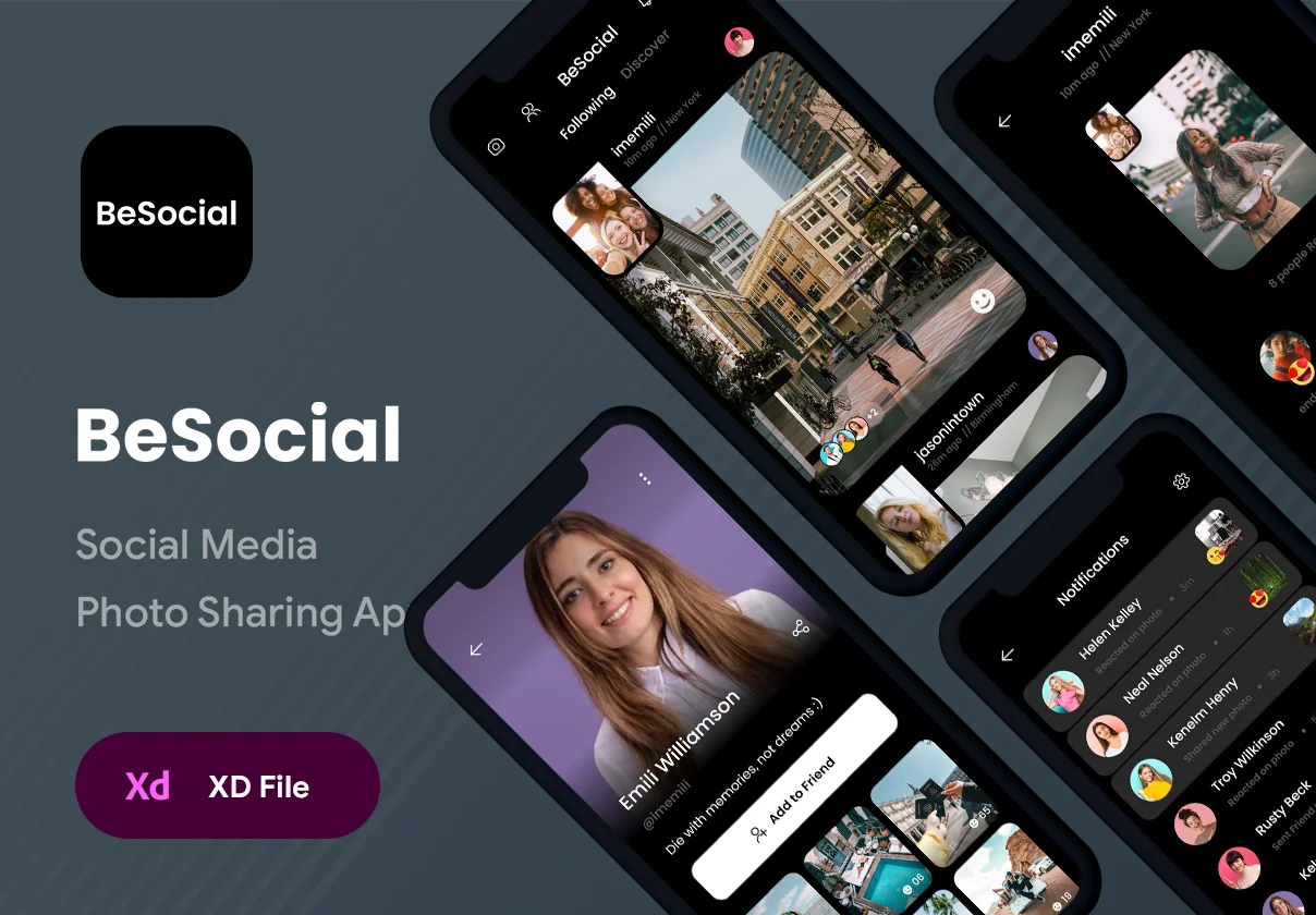 BeSocial Media Photo Sharing App
