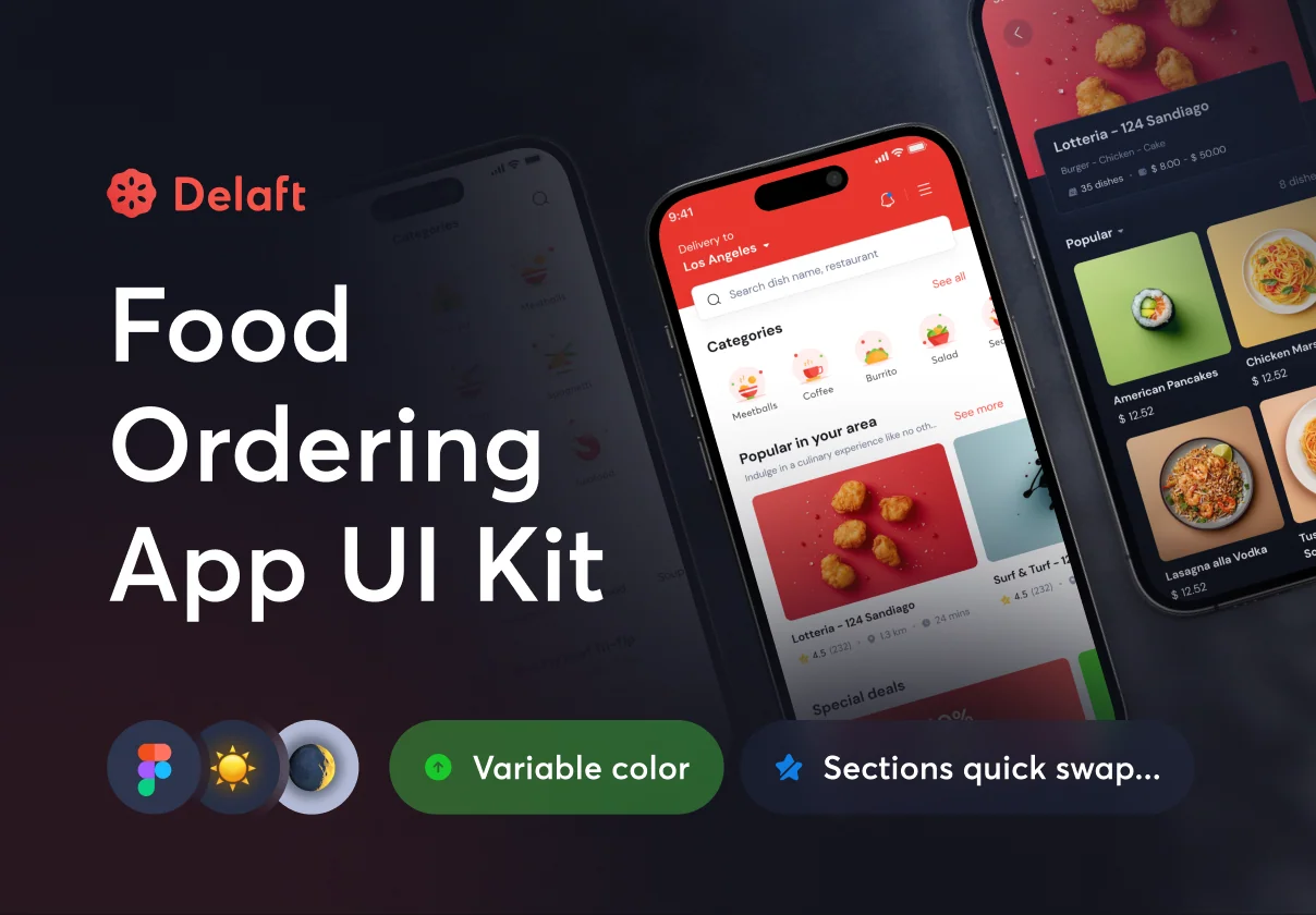 Delaft - Food Ordering App UI Kit