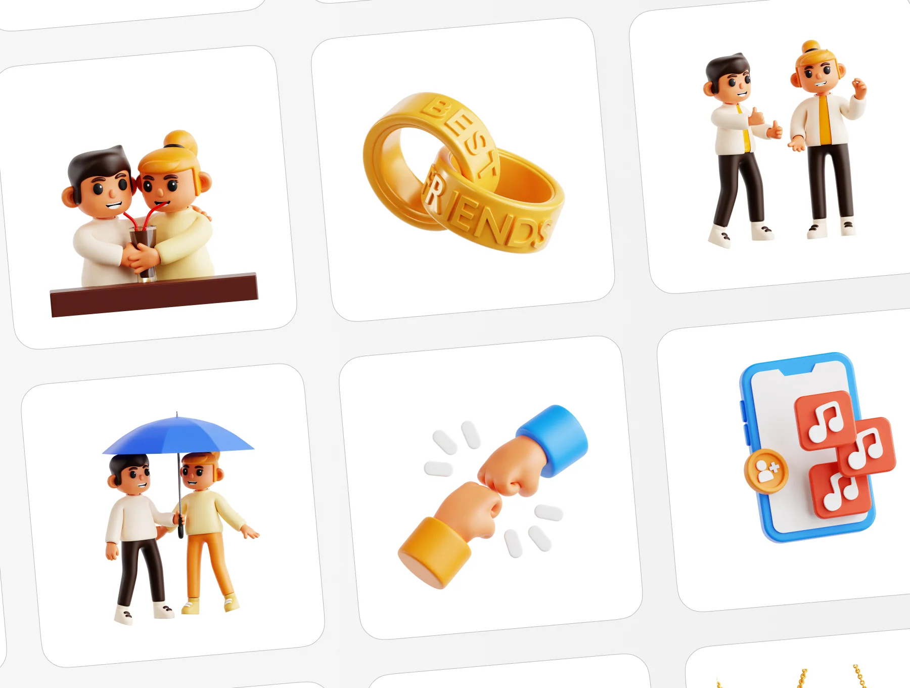 Best Friend 3D Icon Set 6