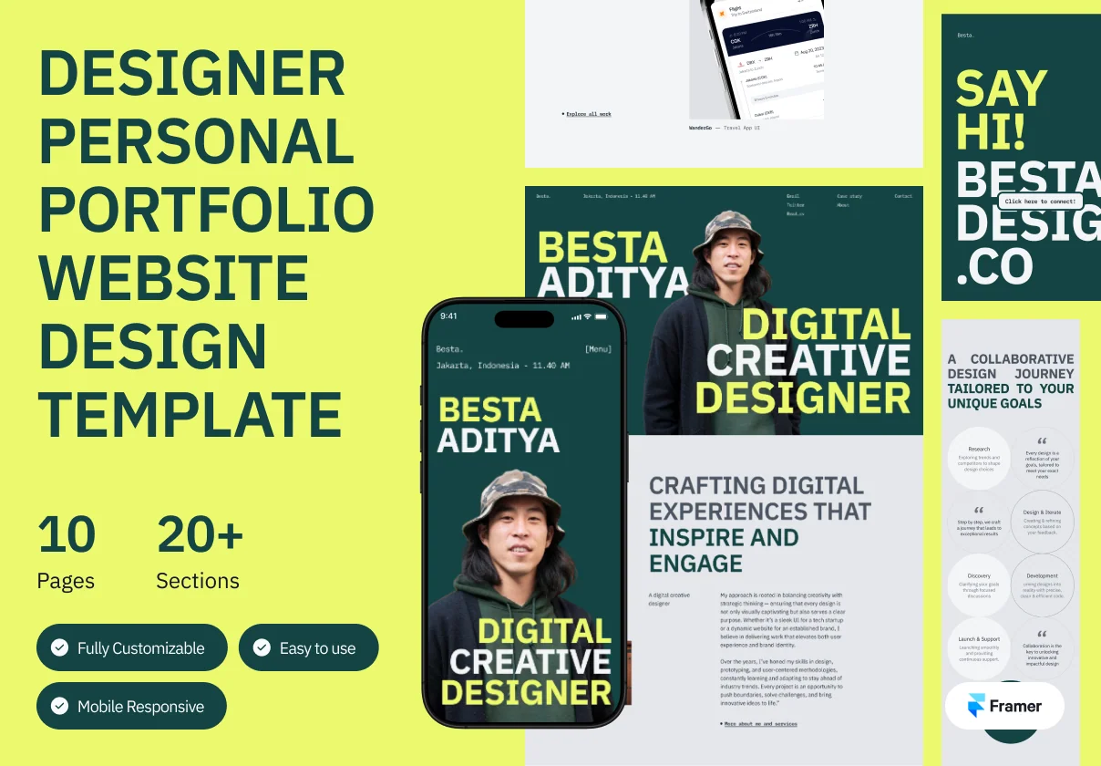 Besta - Designer Portfolio Website Design