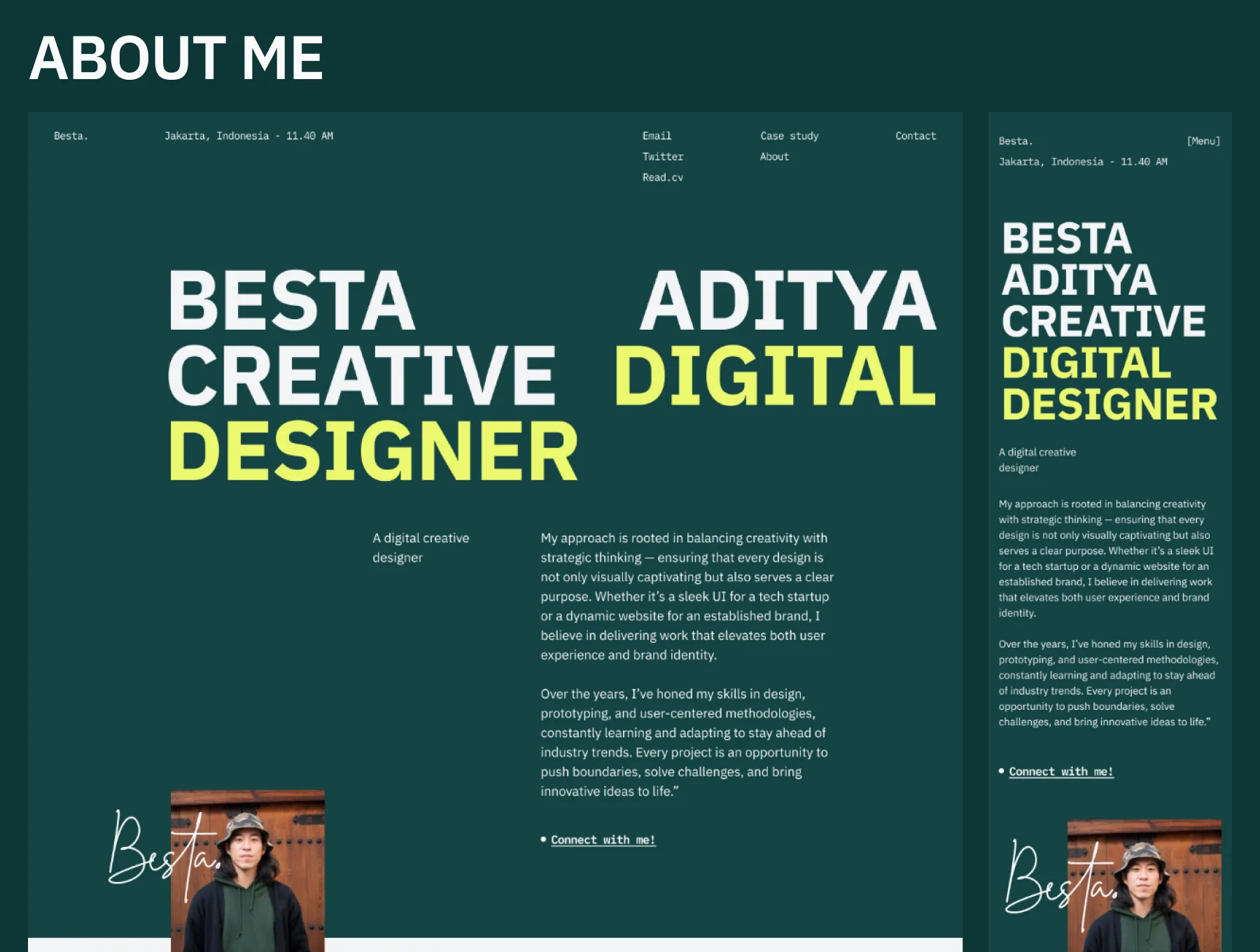 Besta - Designer Portfolio Website Design 2