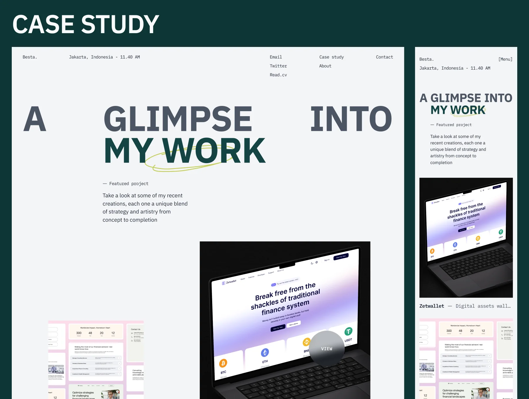 Besta - Designer Portfolio Website Design 3