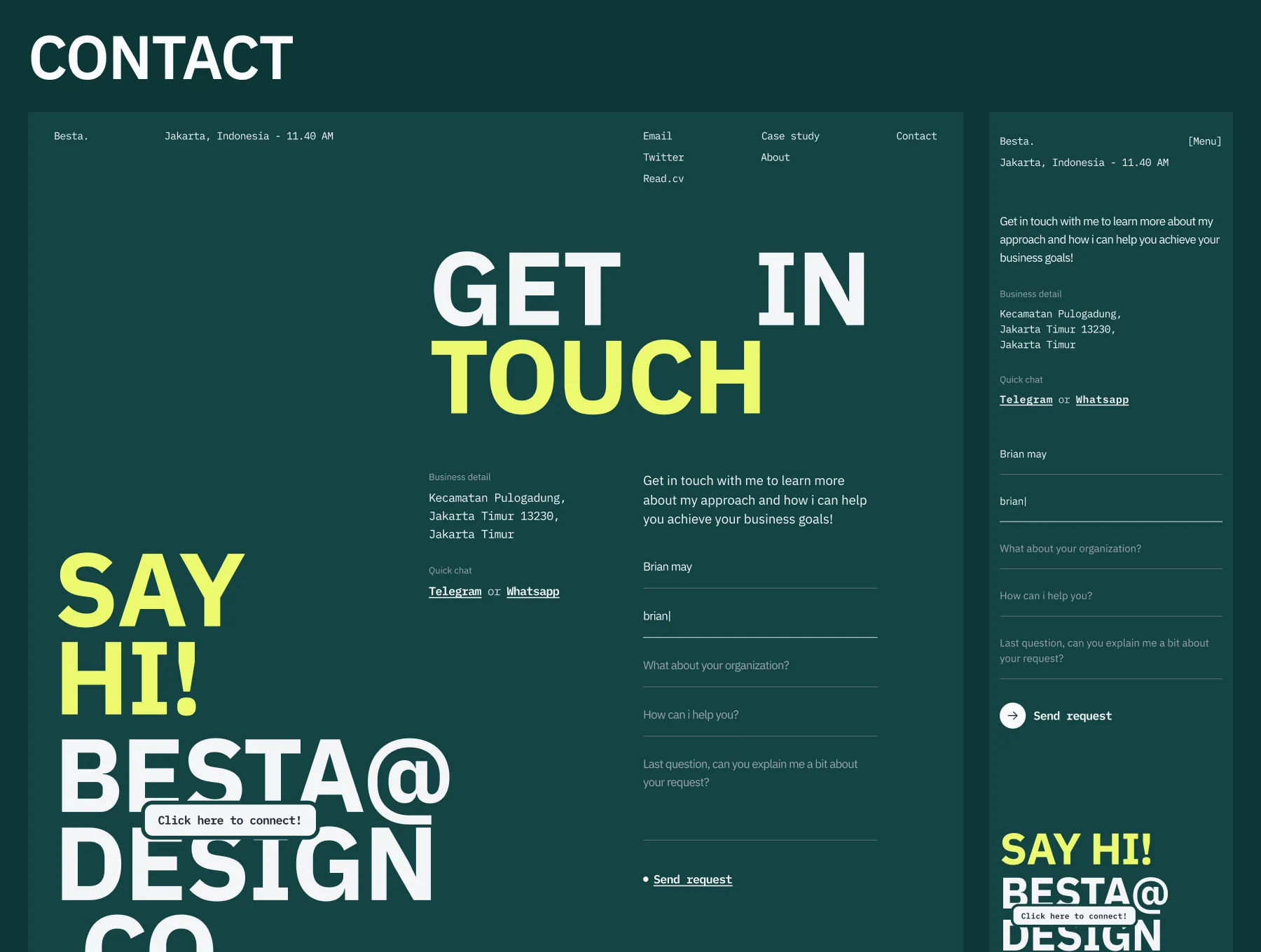 Besta - Designer Portfolio Website Design 5