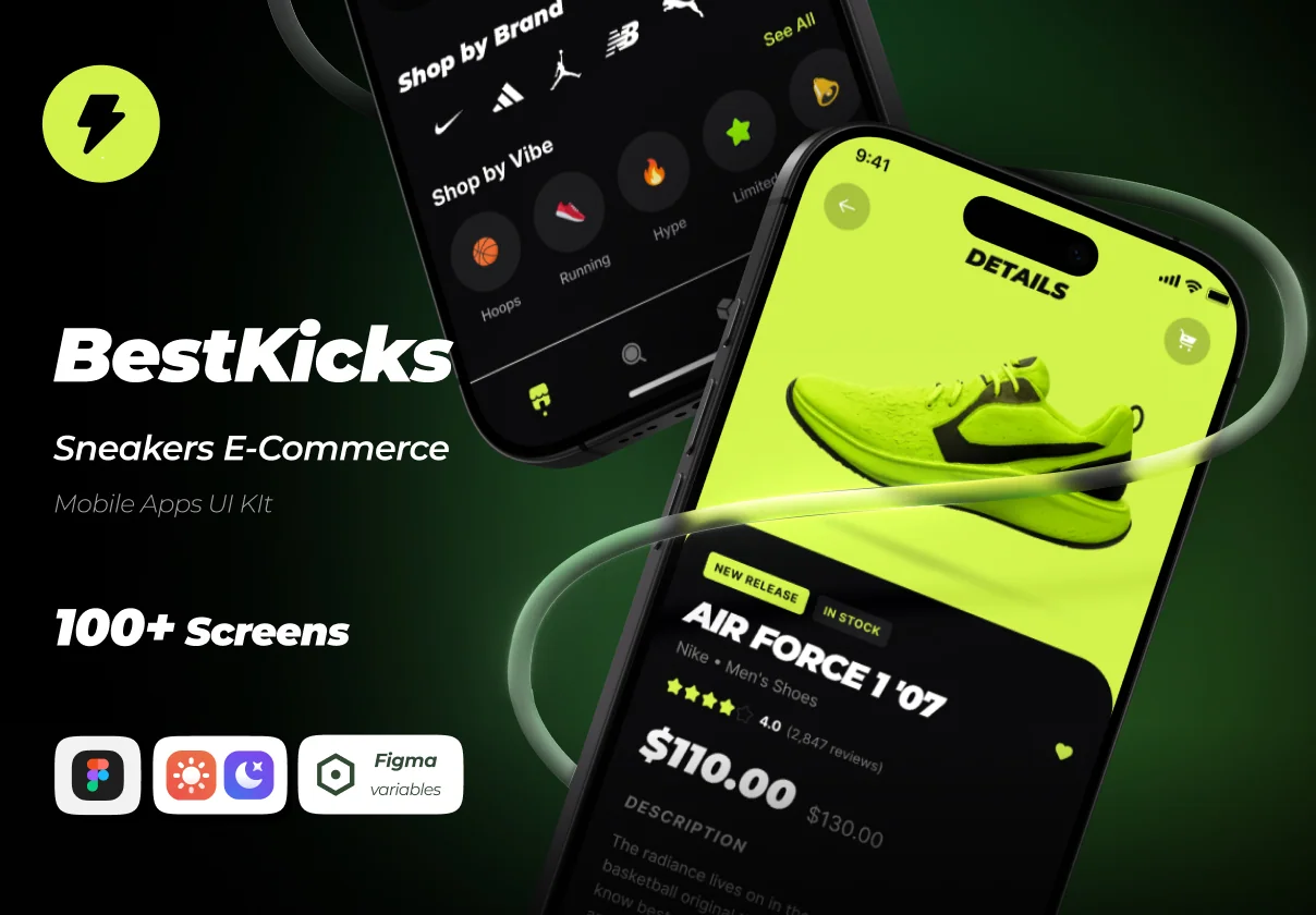 BestKicks - Sneaker E-Commerce - Mobile App UI Kit