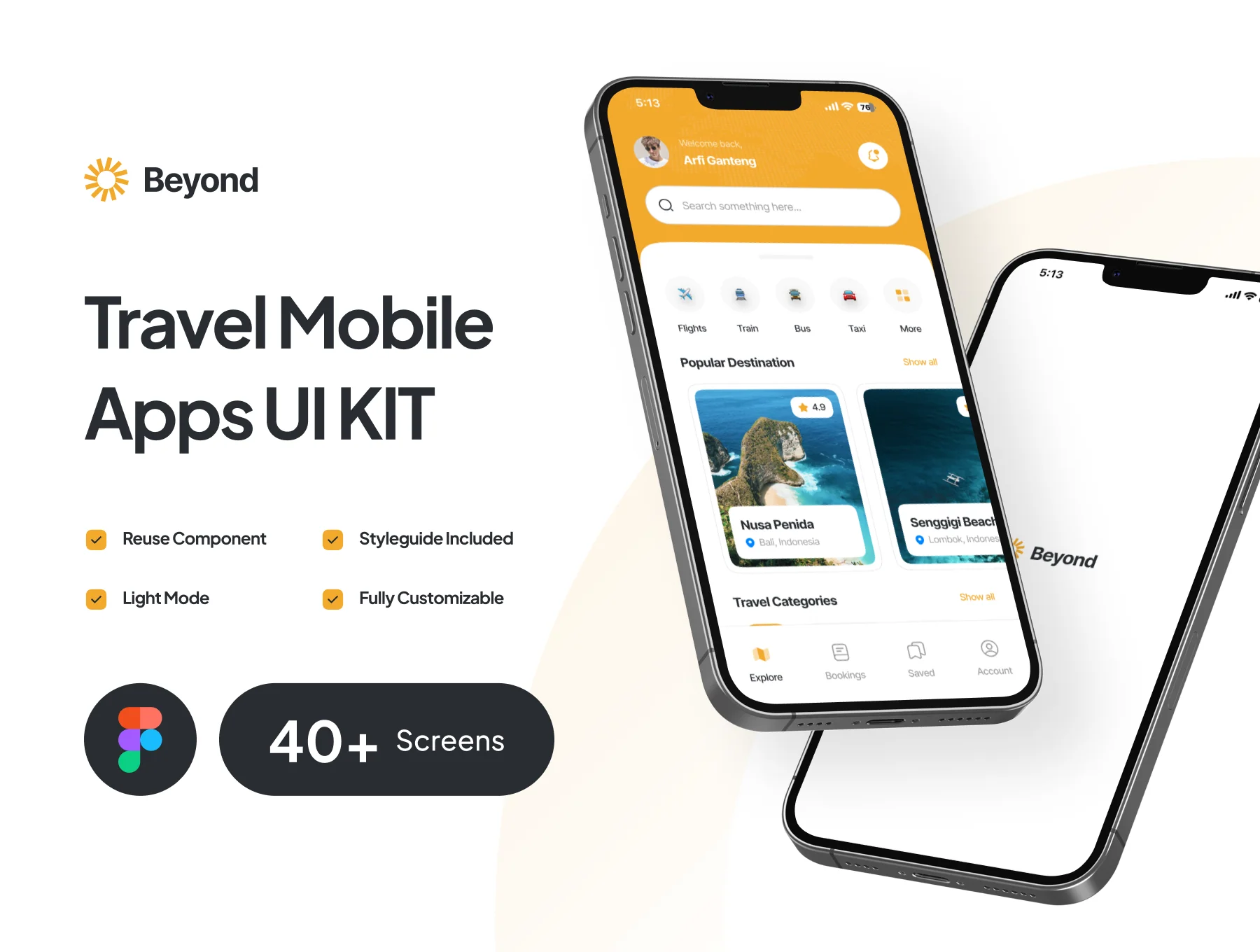 Travel Mobile App UI Kit - Beyond