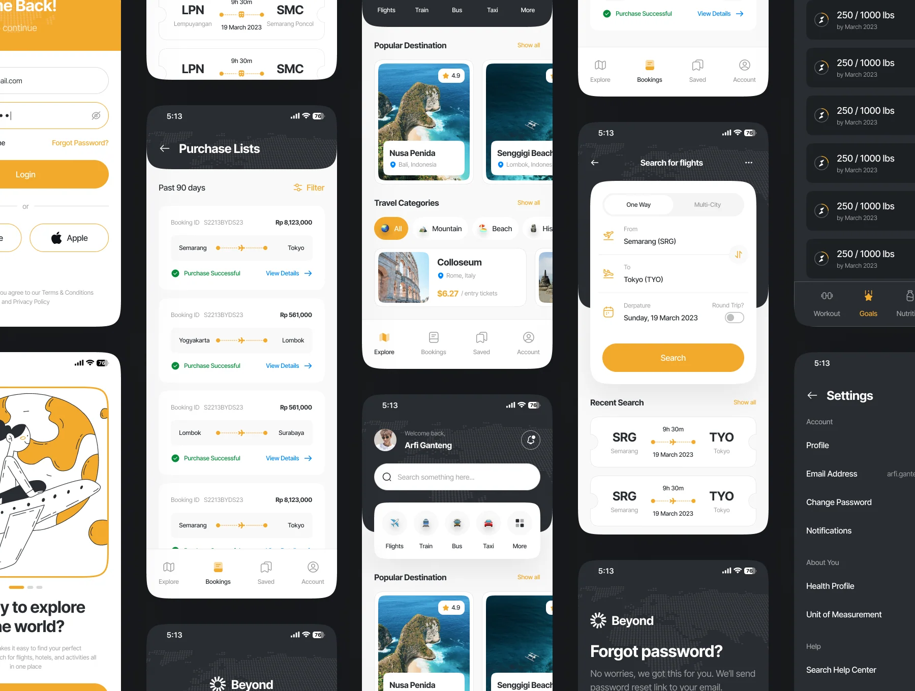 Travel Mobile App UI Kit - Beyond 6