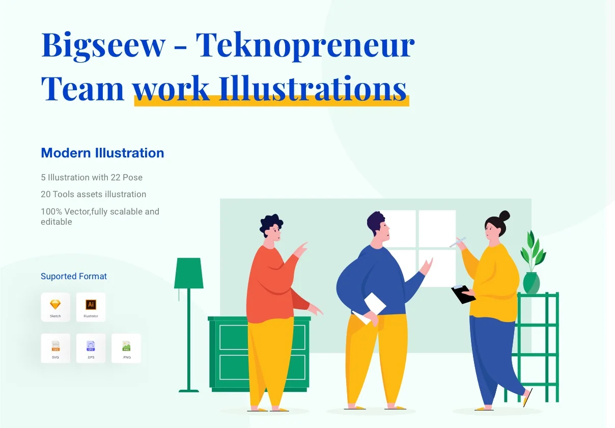 Bigseew - Teknopreneur Team work Illustrations