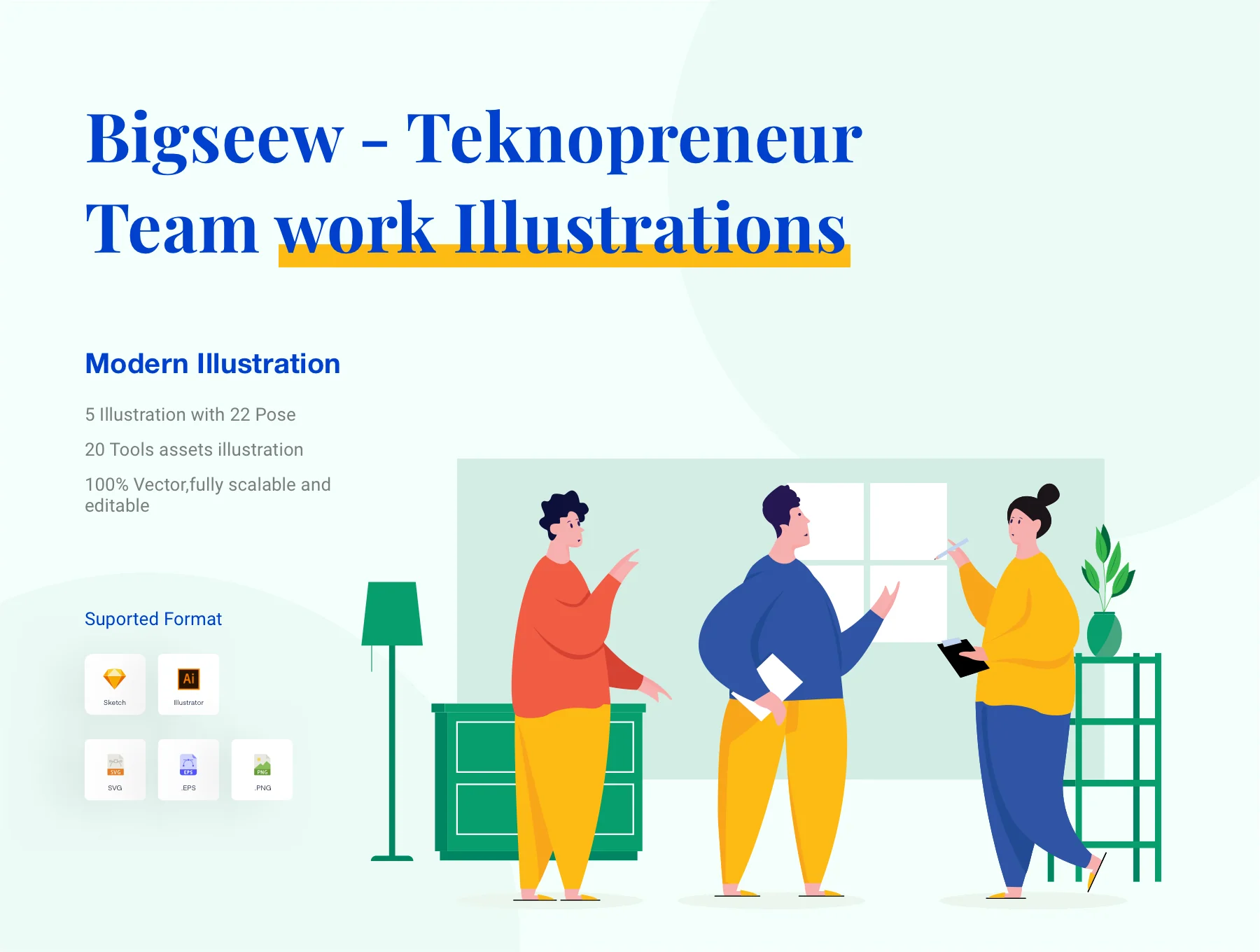 Bigseew - Teknopreneur Team work Illustrations