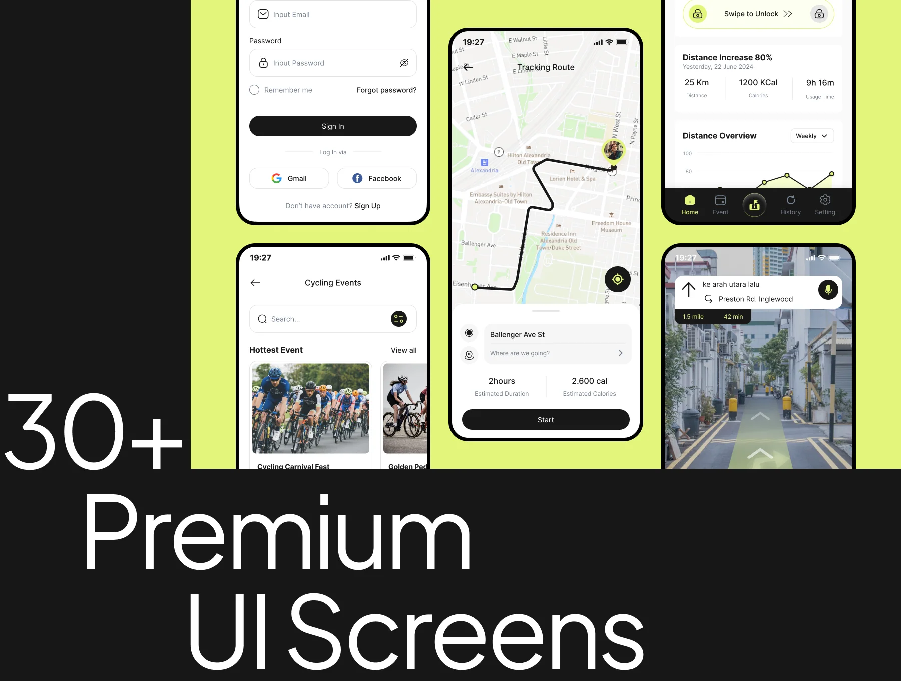 Bike Ride Tracker App UI Kit 5