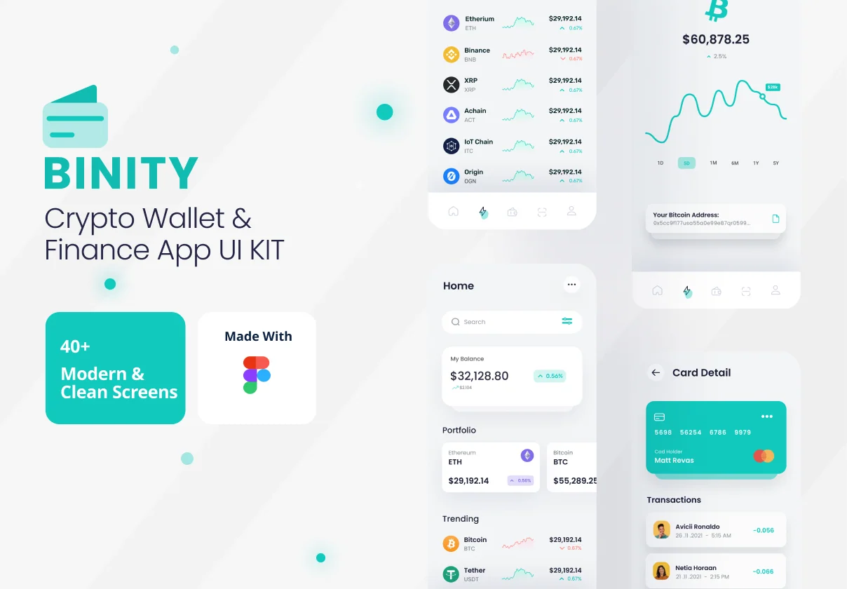 Binity - Crypto Wallet And Finance App UI Kit