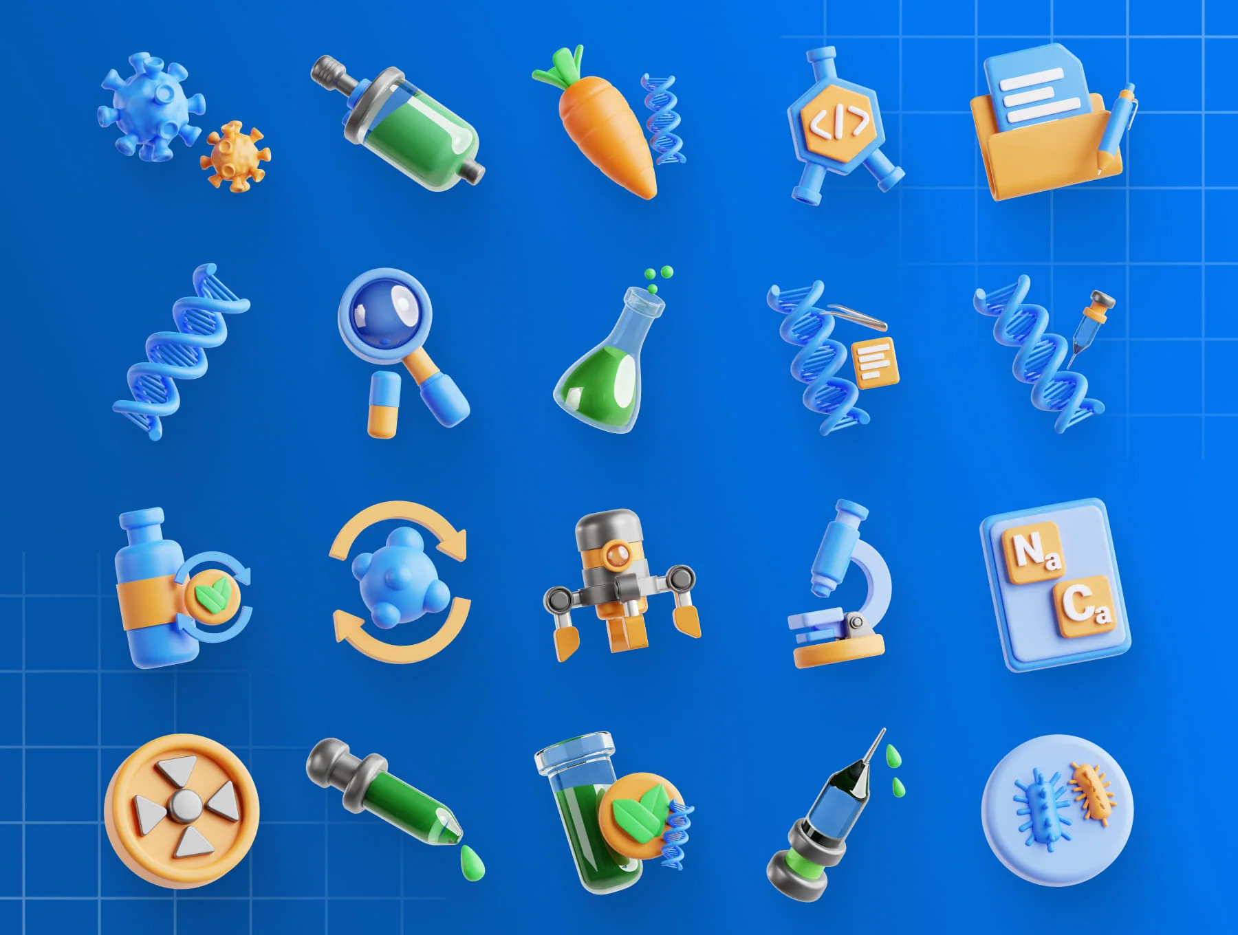 Bioengineering 3D Icon Set 5