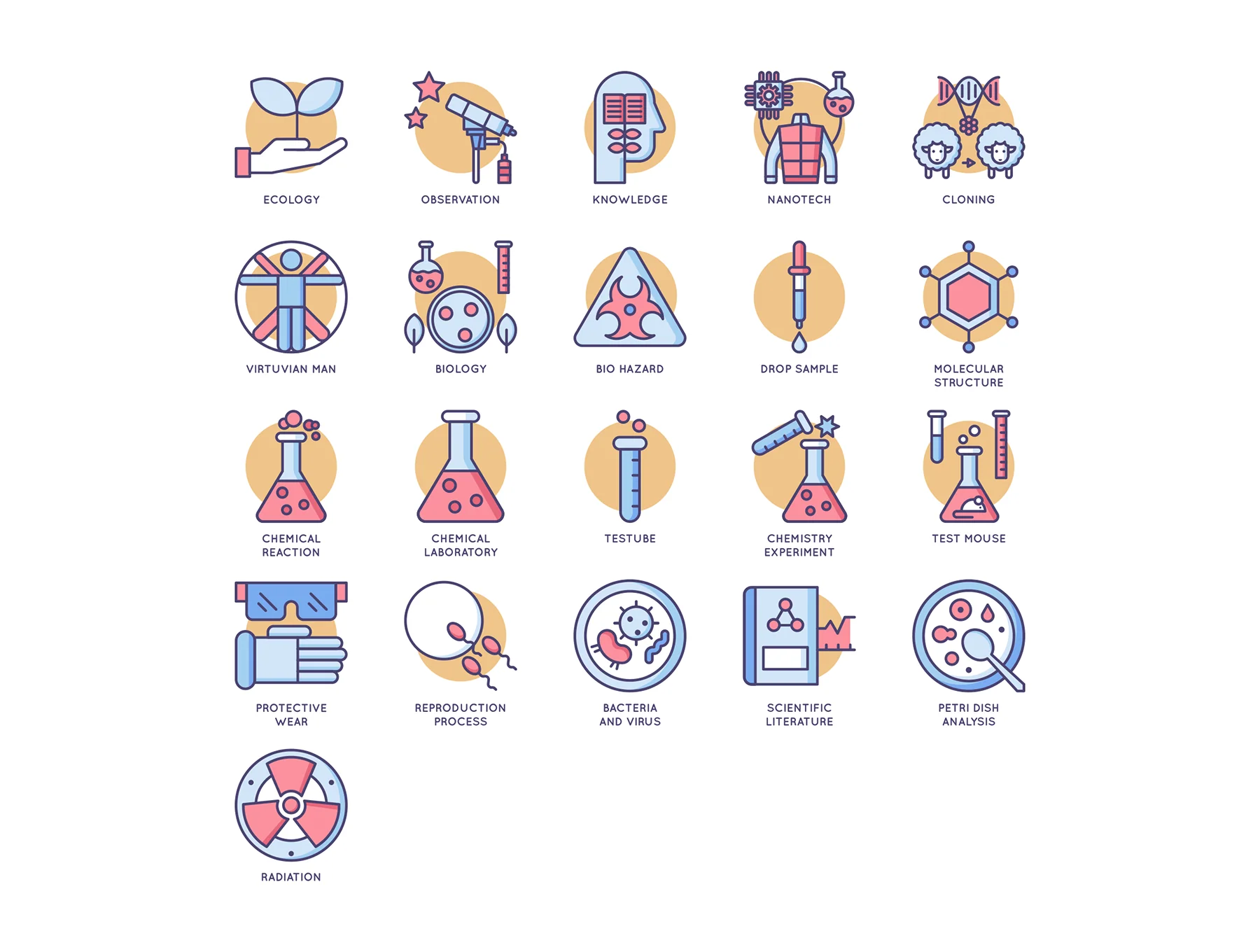 61 Bioengineering Icons | Butterscotch Series 4