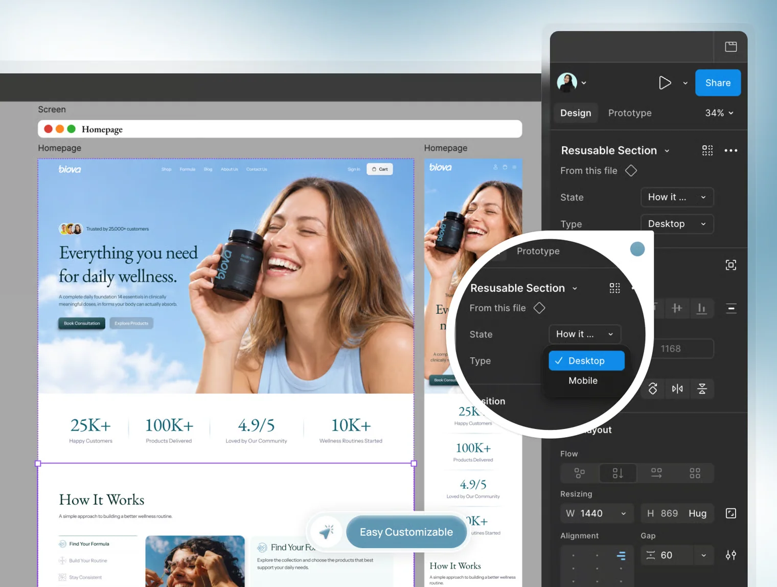 Biova - Supplement Website UI KIT 3