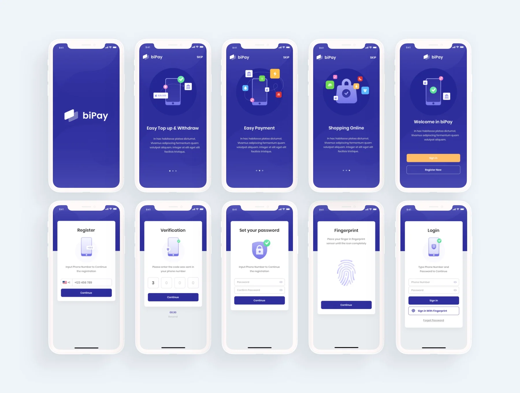 biPay - eWallet Mobile App UI Kit 3